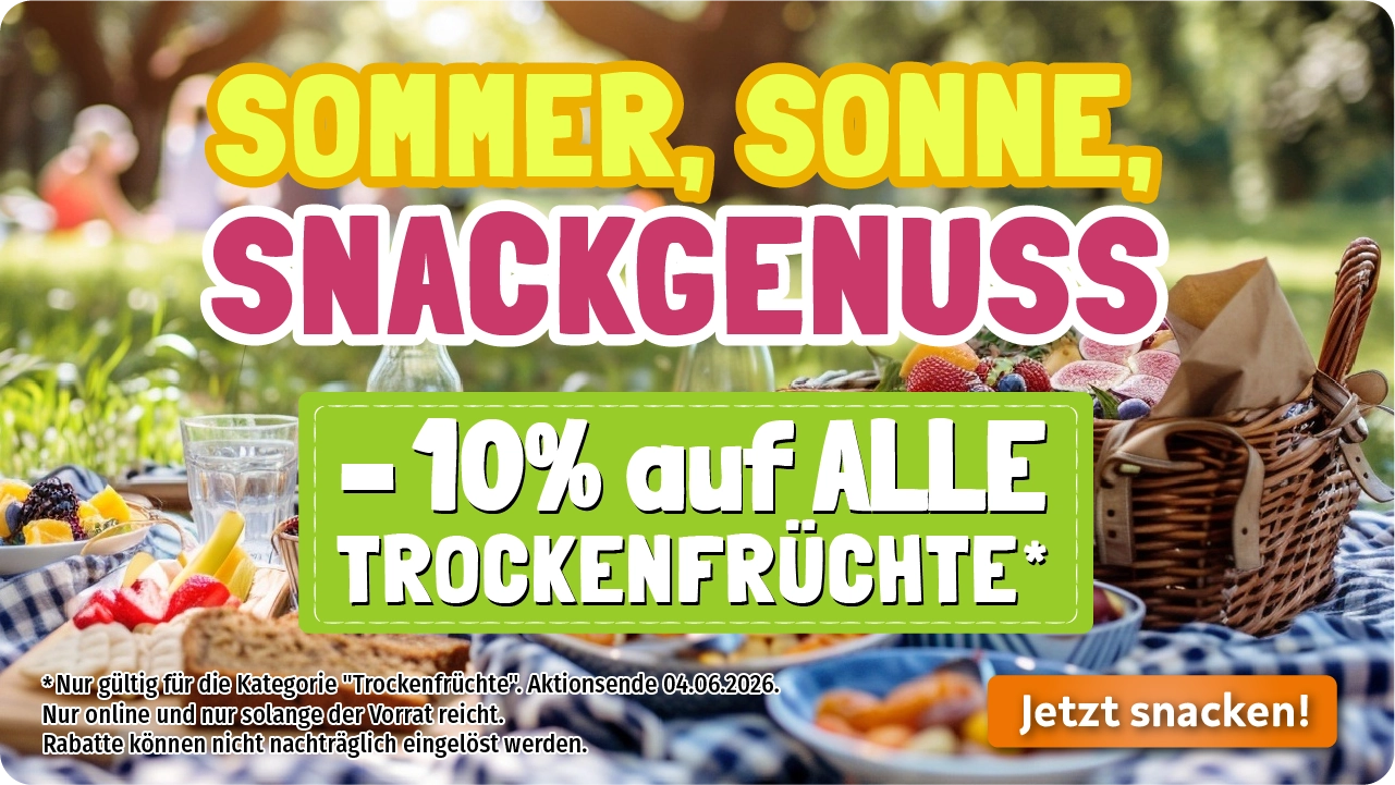 Sommer Sonne Snackgenuss Trockenfrüchte Aktionsbox