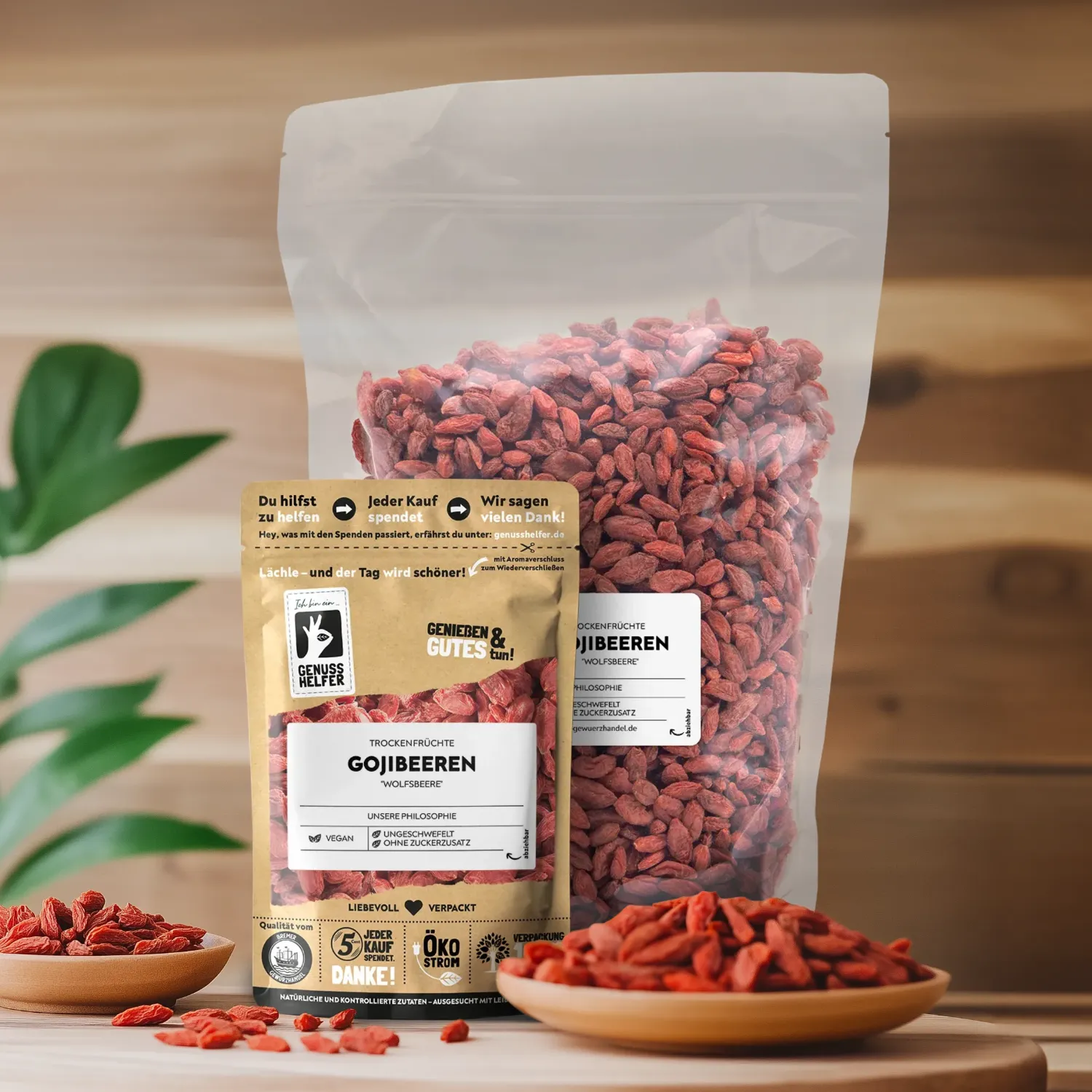Präsentation getrockneter Goji-Beeren
