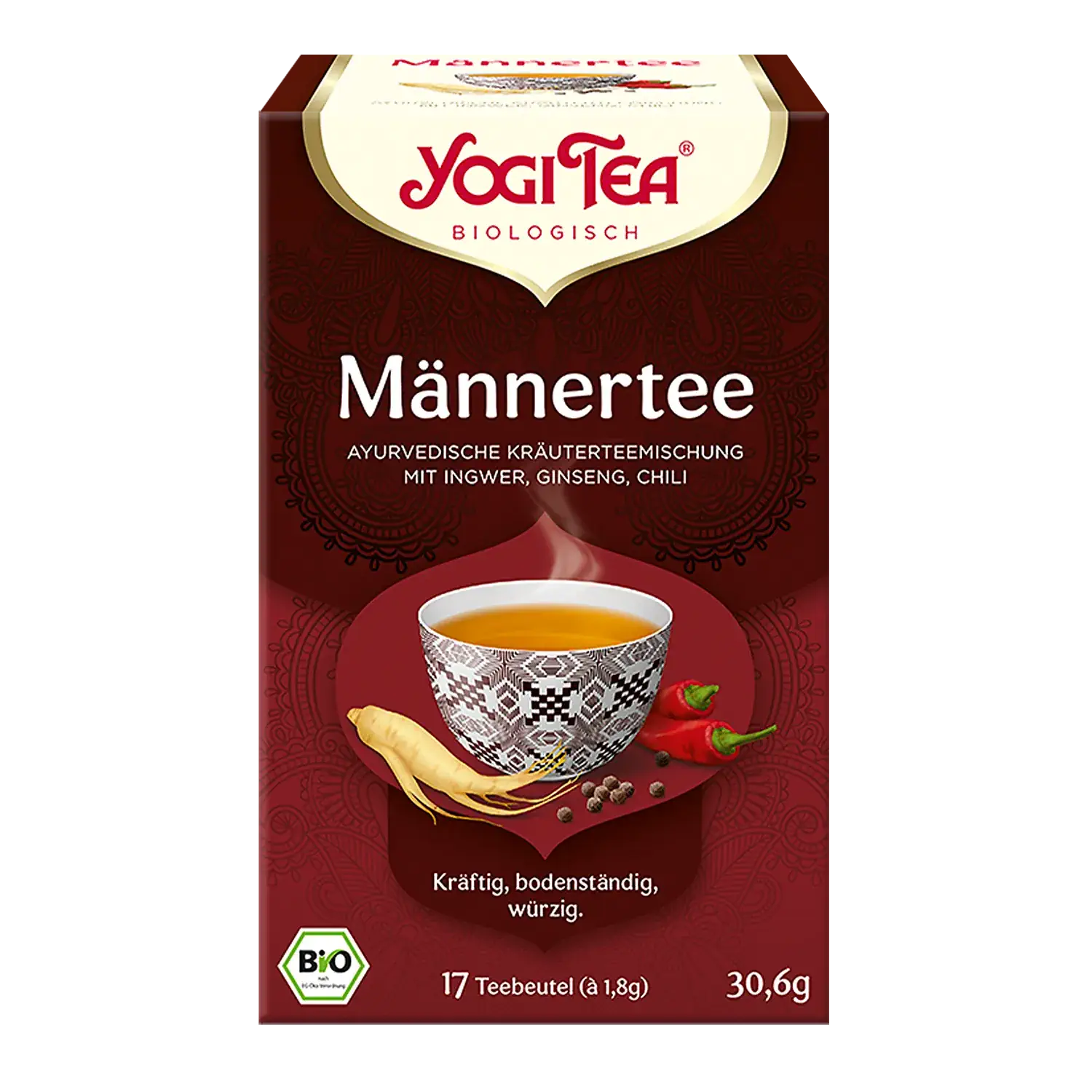 YOGI TEA® Männer Tee, BIO Yogi Tea „Männertee“ – Pappschachtel mit Teebeuteln