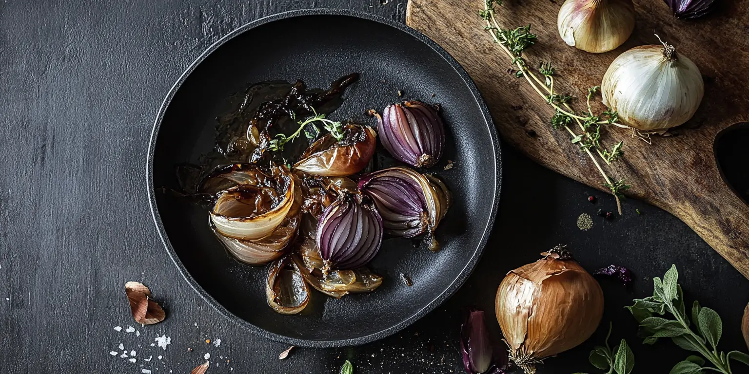 Zwiebeln werden langsam karamellisiert