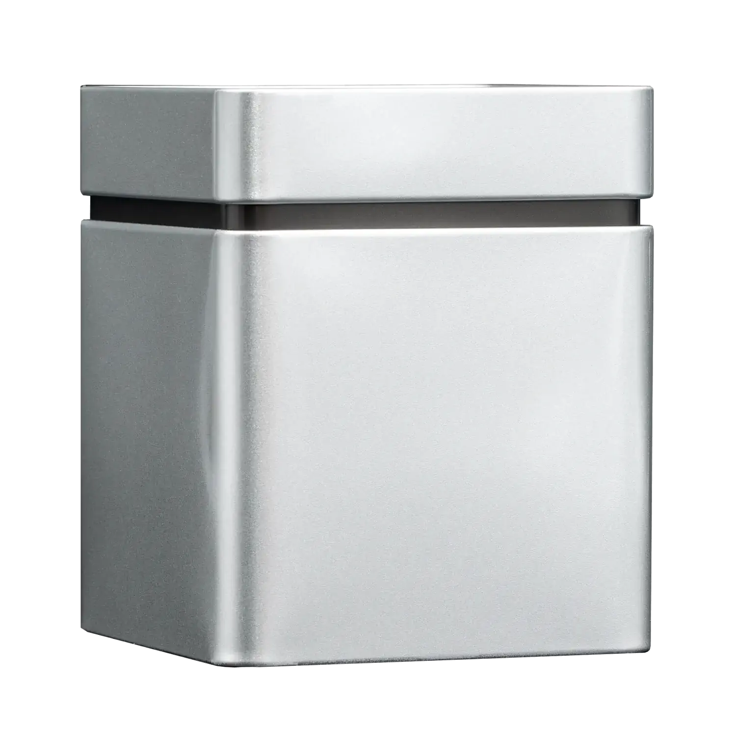 Vorratsdose groß, 105 x 105 x 126 mm, silbermatt Große eckige Vorratsdose, 105 × 105 × 126 mm, silbermatt