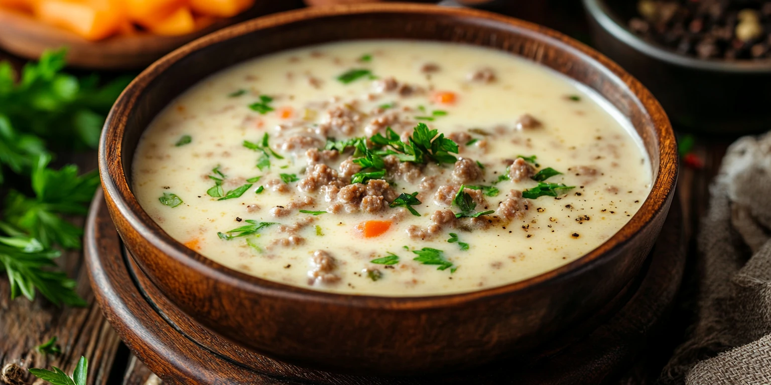 Käse-Hack-Suppe mit aromatischem Hack- und Mettgewürz