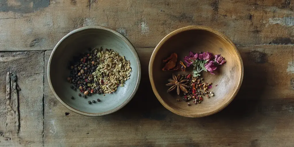 Kachelansicht mit Symbolen zur ayurvedischen Ernährung