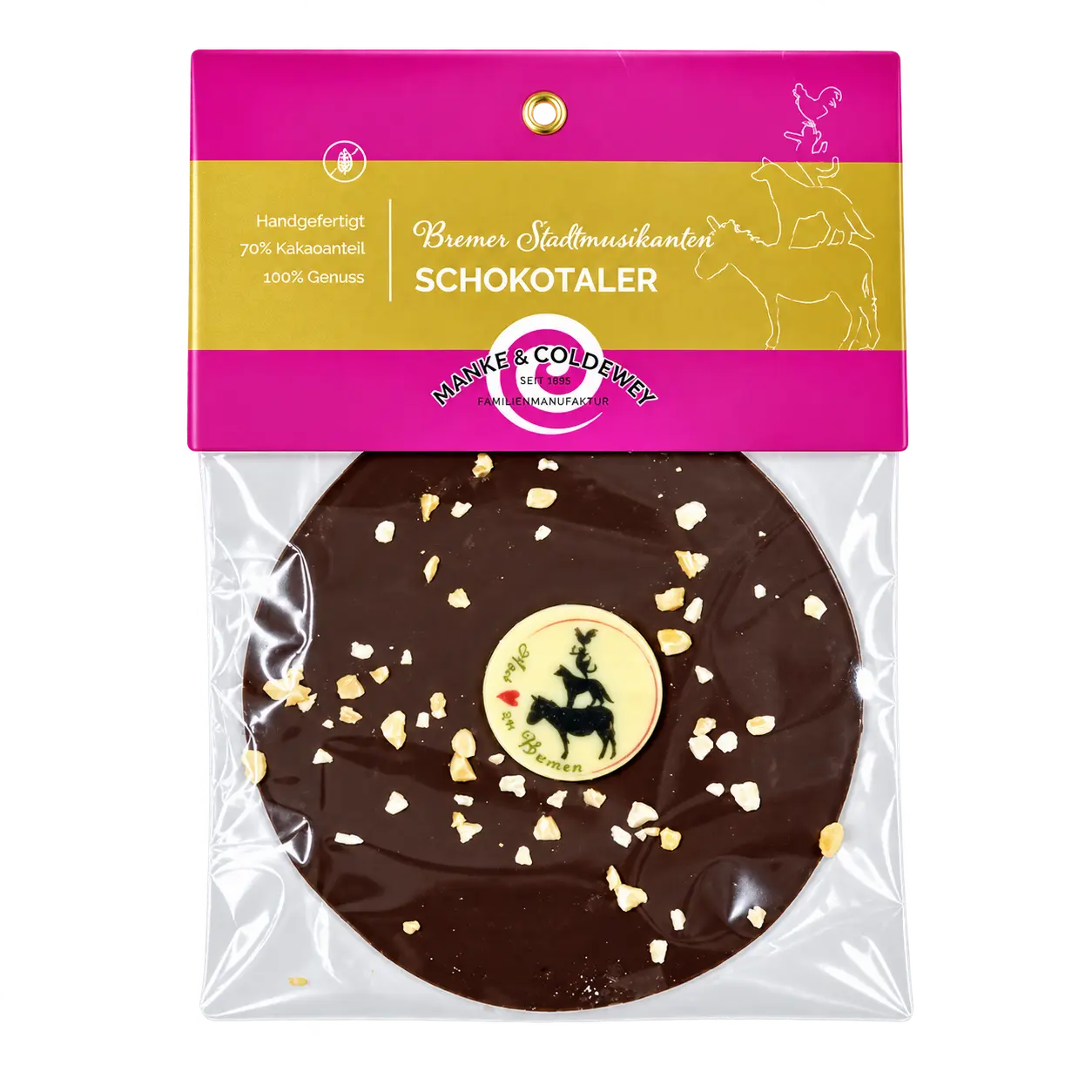 Elisenlebkuchen Stadtmusikanten, dunkle Schokolade, 1 Stk., 75g