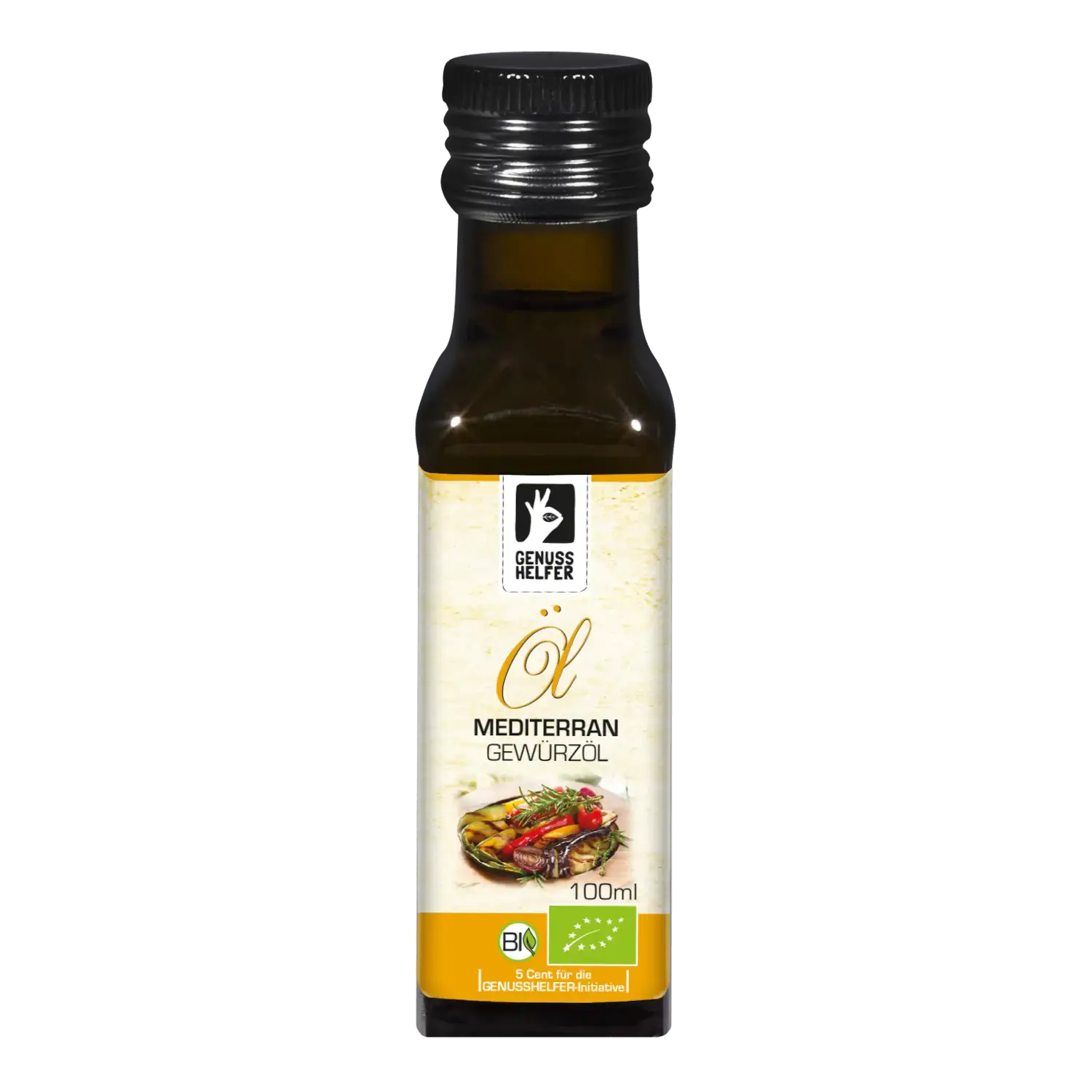Mediterranes Gewürzöl BIO, kaltgepresst Mediterranes Gewürzöl in einer 100-ml-Flasche