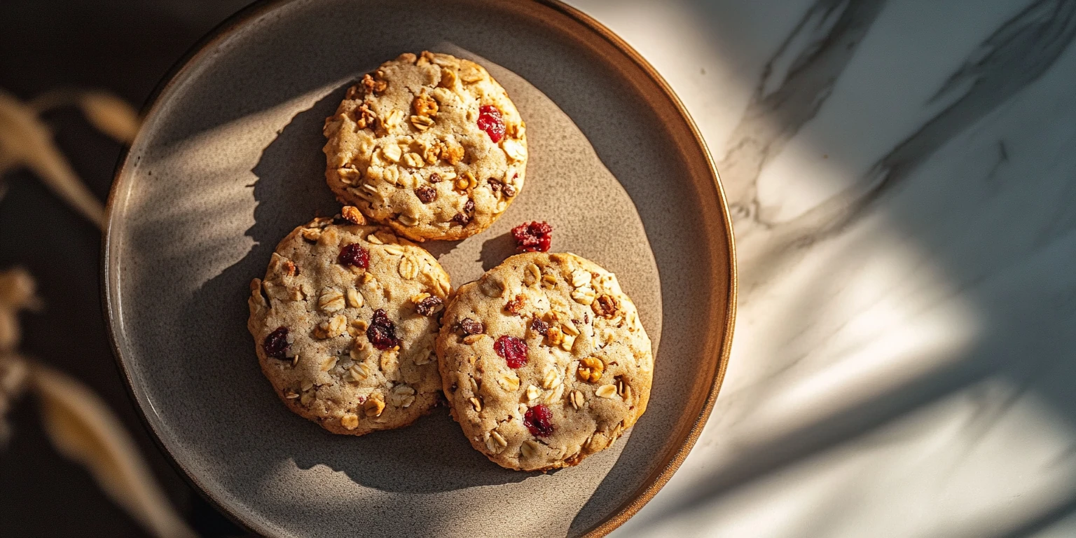 Haferkekse mit Nuss-Frucht-Mischung Studentenfutter gebacken