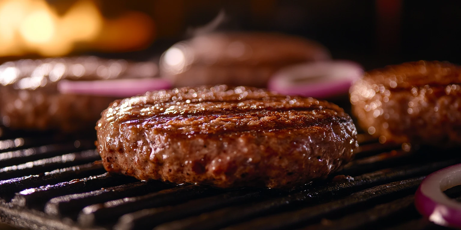 Burger-Patties mit Zwiebeln und Zwiebelgranulat gewürzt