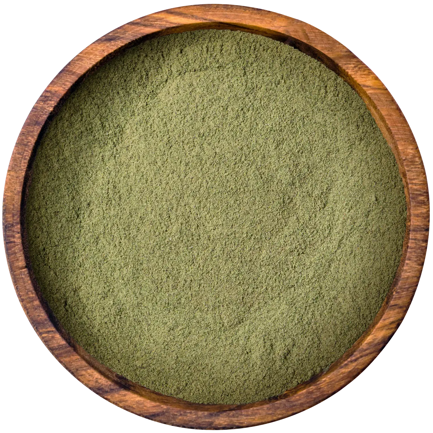 Stevia Süsskraut, gemahlen Gemahlenes Stevia-Süßkraut in einer Holzschale