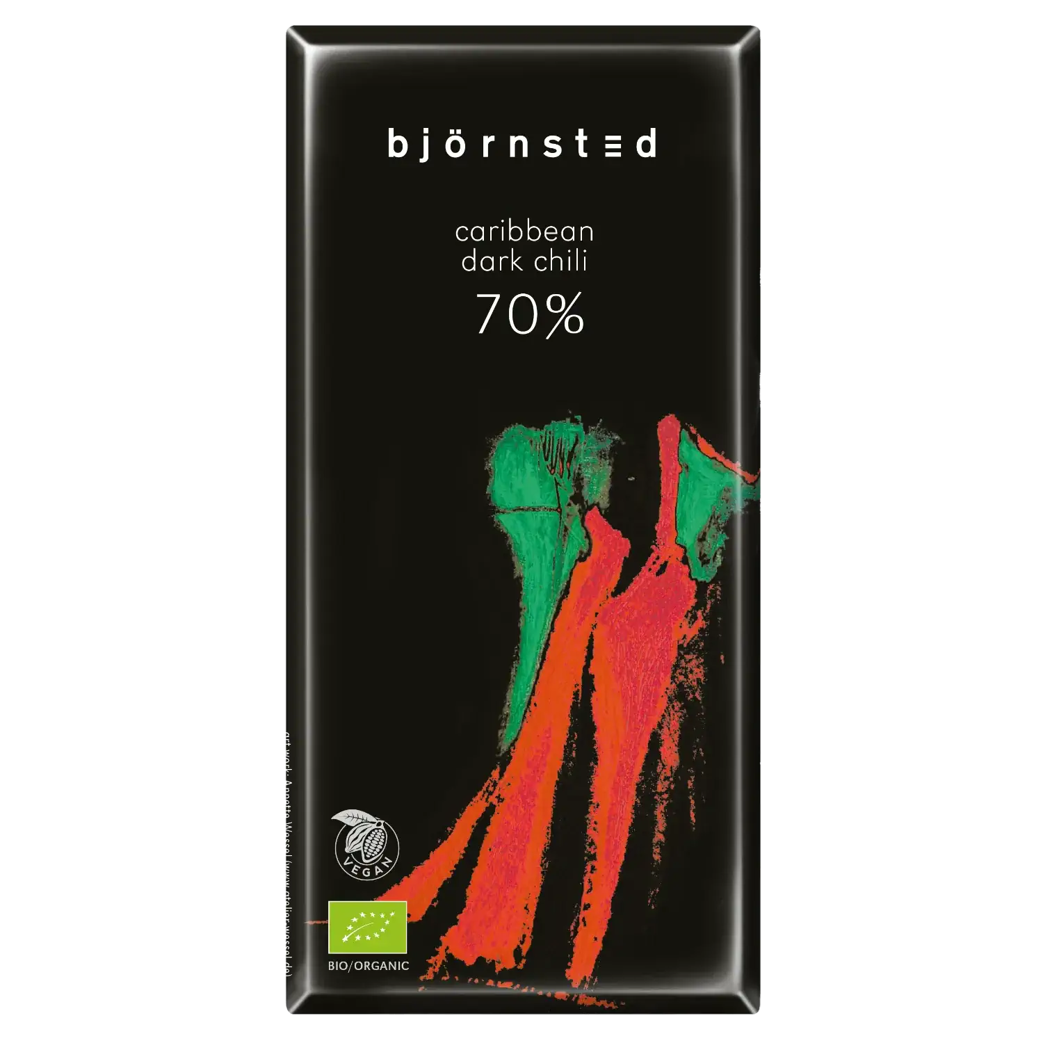 Björnsted Bio Chili Caribbean dark Bio-Schokolade „Chili Caribbean Dark“ von Bjoernsted