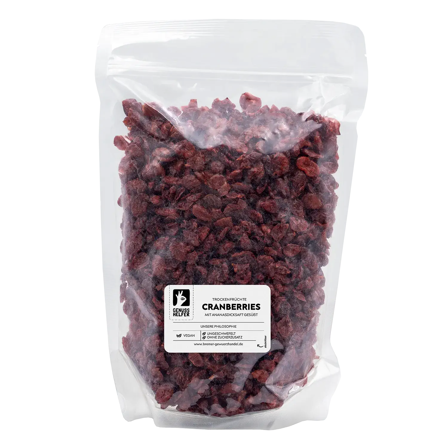 Cranberries, getrocknet, Vorratspackung Großgebinde-Beutel mit getrockneten Cranberries