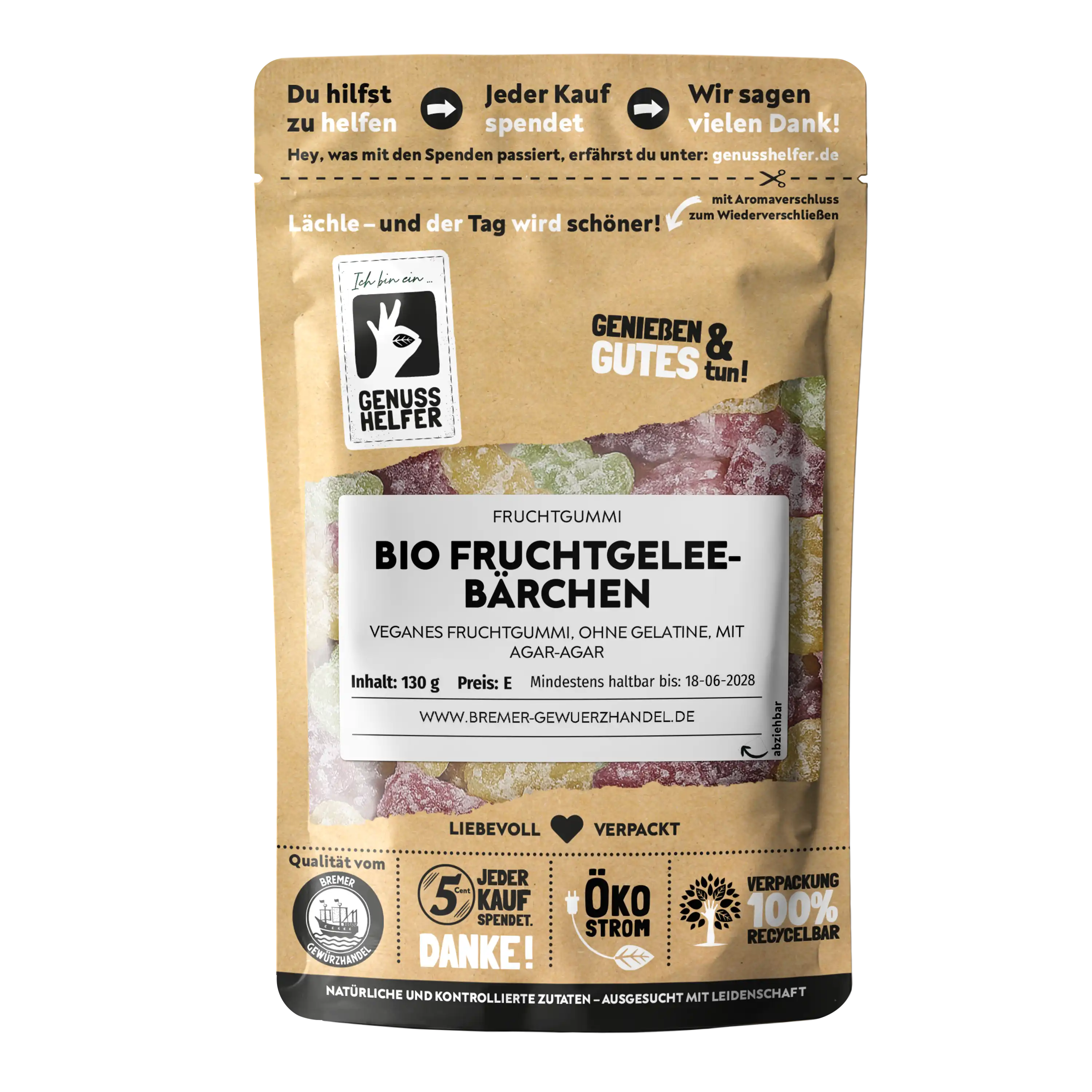 Fruchtgelee-Bärchen BIO, Fruchtgummi vegan