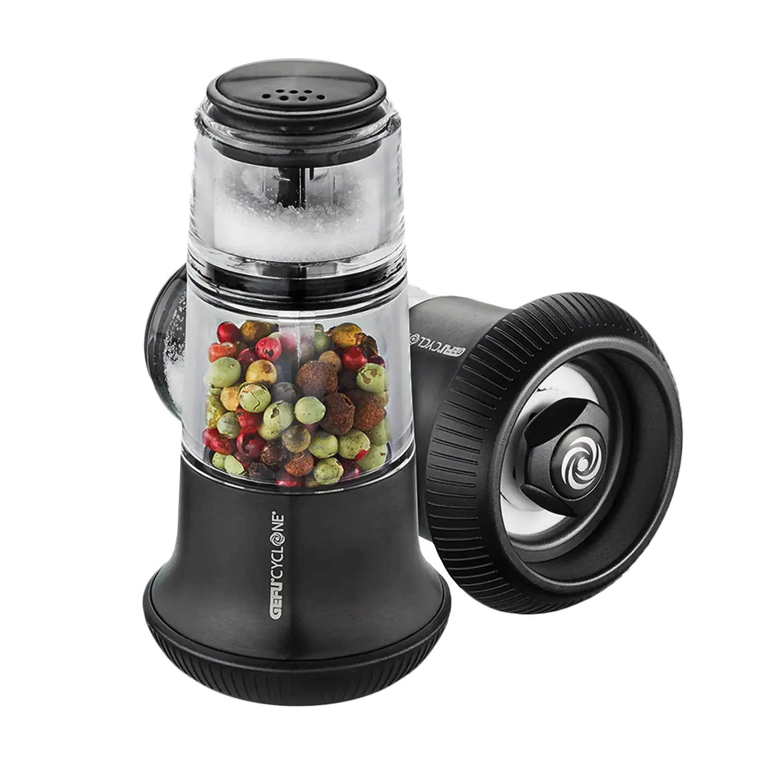 GEFU Pfeffermühle mit Salzstreuer X-PLOSION®, 10,8 cm, schwarz GEFU X-PLOSION S Salzstreuer in Schwarz