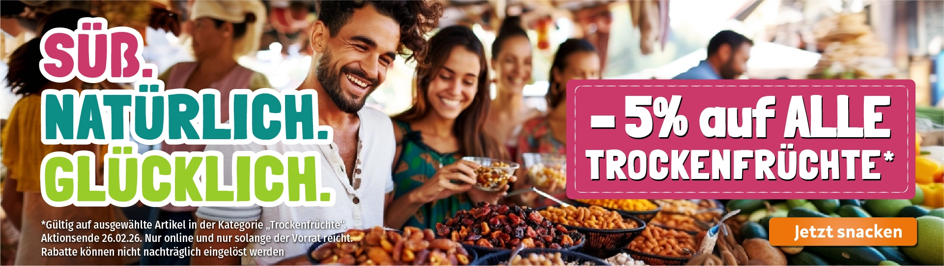 Snack dich glücklich Trockenfrüchte Header