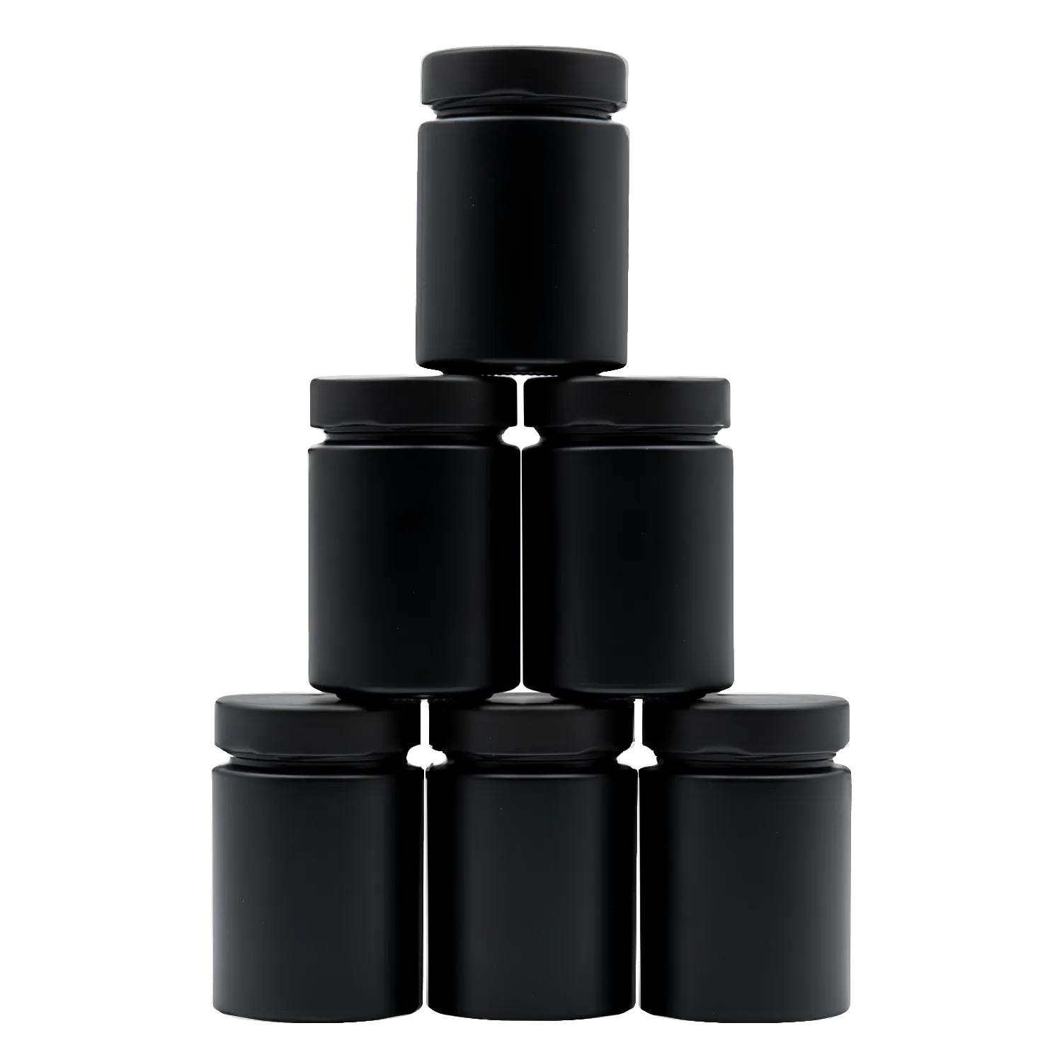 Gewürzglas, 6er-Set, schwarz, 192ml, 95 x 62 mm Schwarzes Schraubglas, 192 ml, im 6er-Set