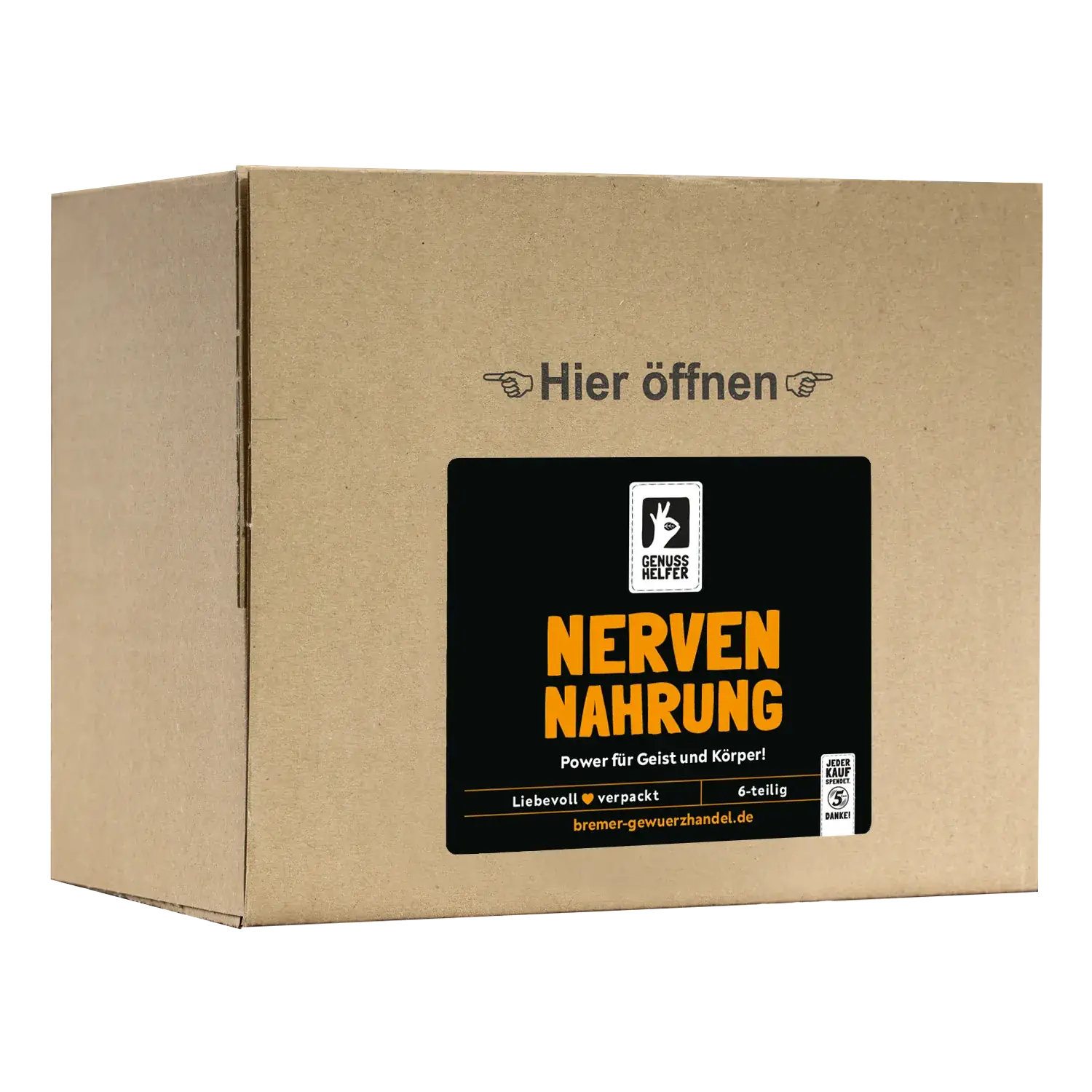 Genuss-Set - Nervennahrung, 6 Tlg. Zusammenstellung der Artikel des Genusssets „Nervennahrung“