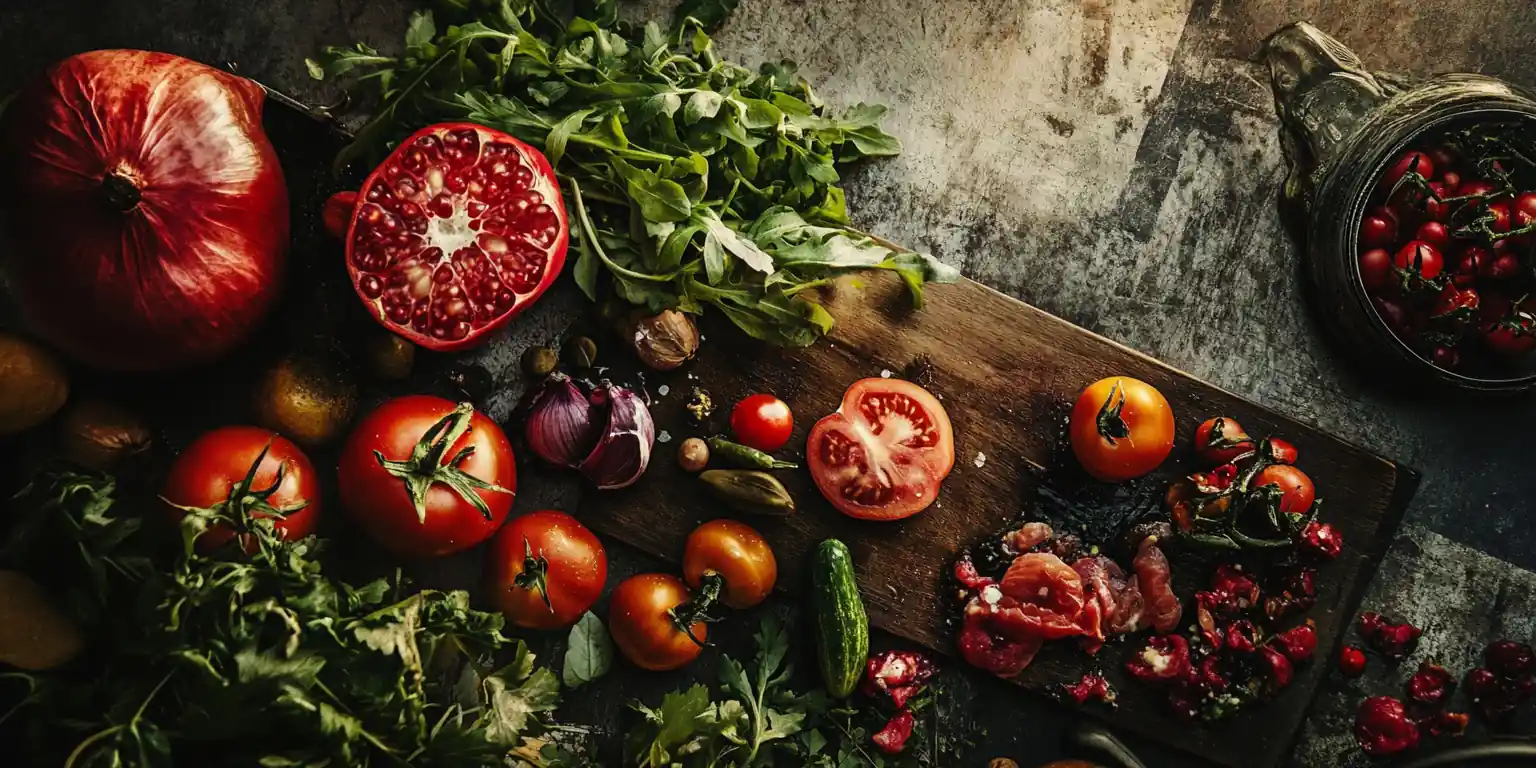 Tomaten, Granatapfel und Zwiebeln als entzündungshemmende Zutaten