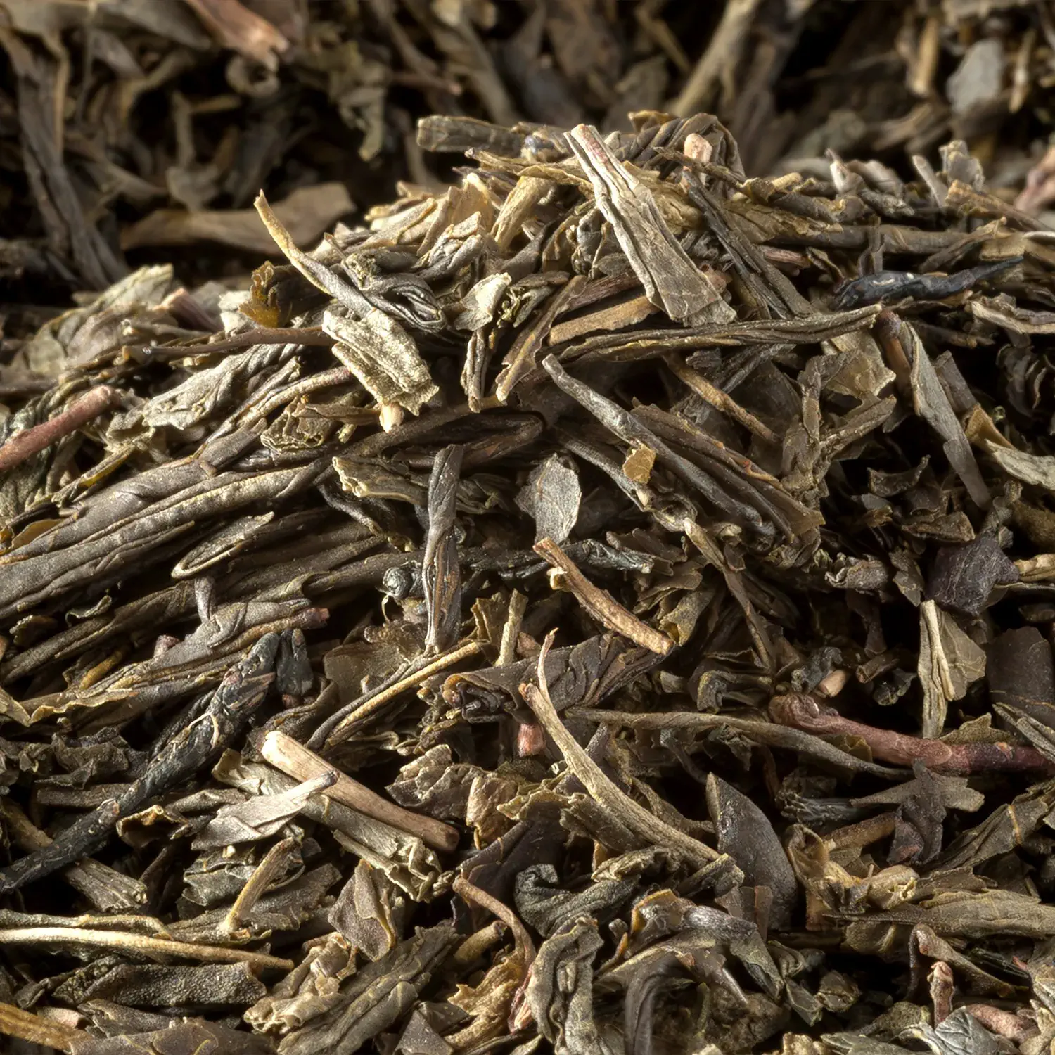 Detailansicht von losem Tee „China Sencha Earl Grey“