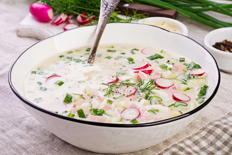 Okroschka Rezept | Russische, kalte Suppe Okroschka Rezept | Russische, kalte Suppe