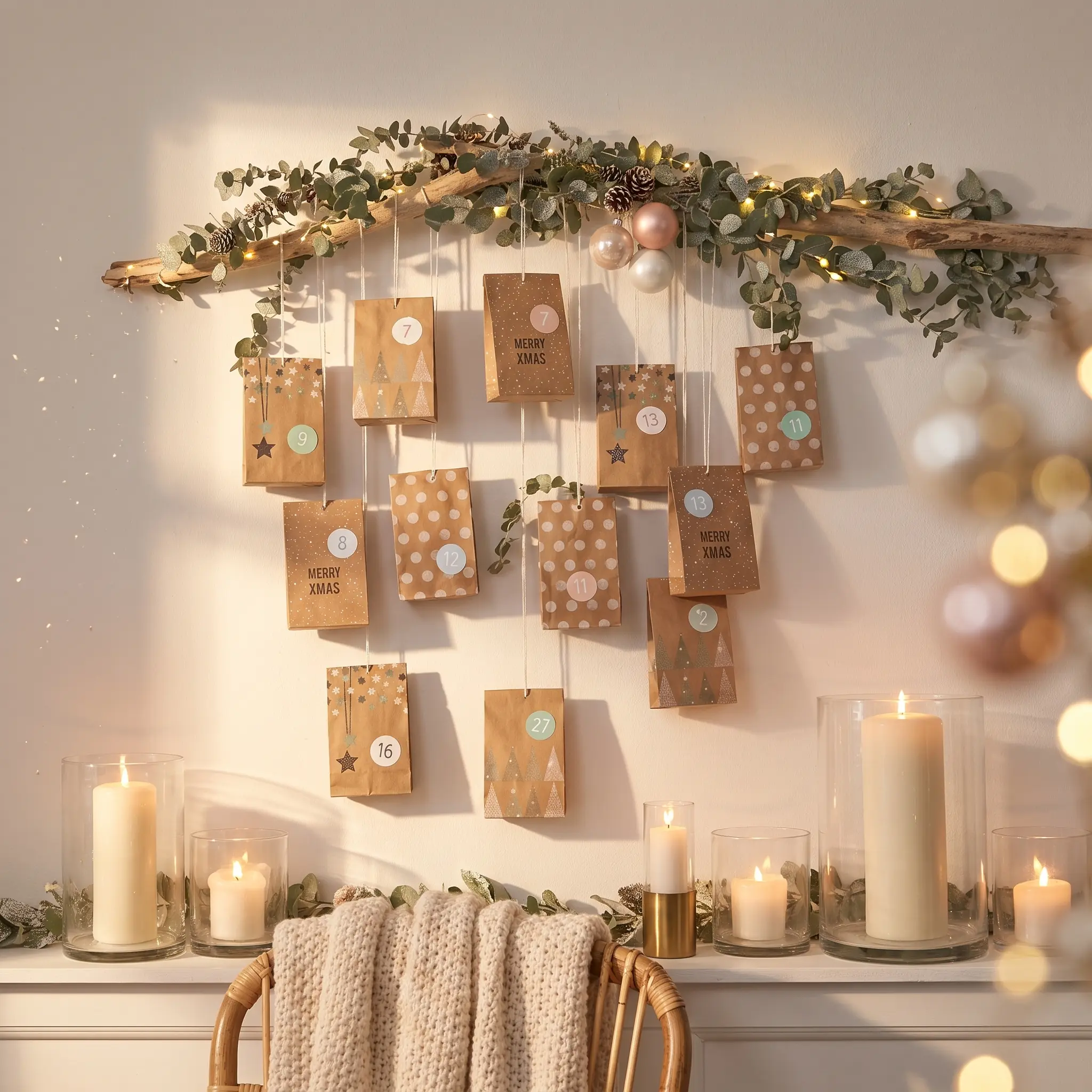 24 Papiertütchen für Adventskalender zum Selberbasteln