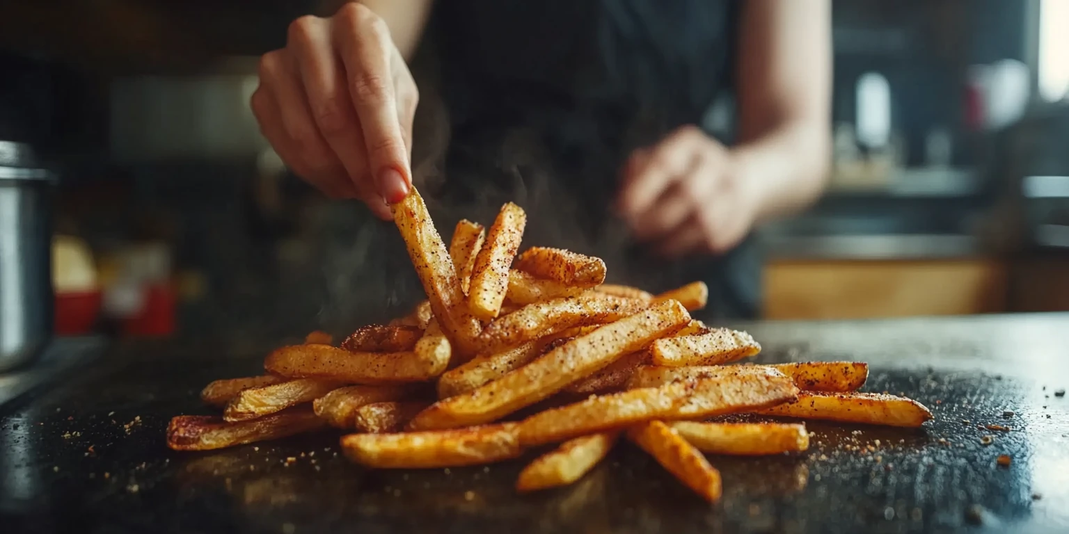 Pommes mit Gewürzsalz „Salzen da Luxe“ serviert