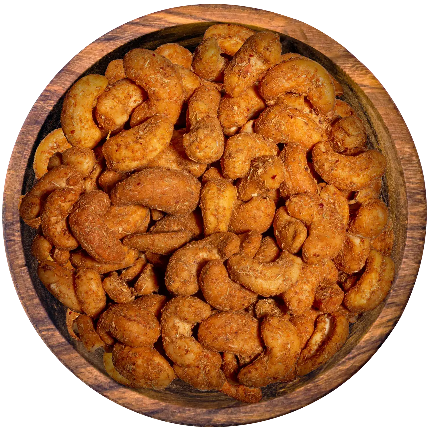 Cashews Thai-Style, geröstet & gewürzt Vorderansicht eines Beutels mit Cashewkernen „Thai Style Spicy Roasted“