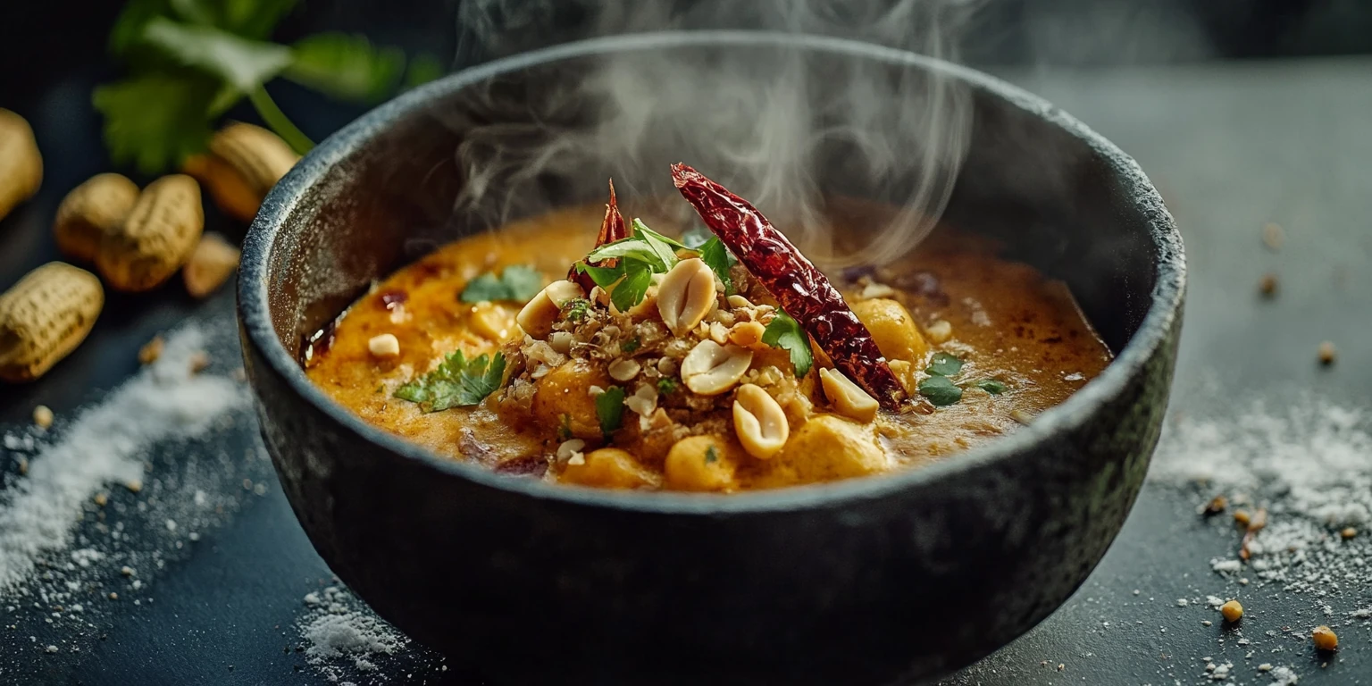 Asiatisches Curry mit Erdnüssen und frischen Zutaten