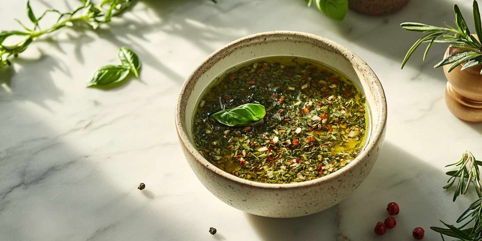 Marinade mit gerebelter italienischer Gewürzmischung vorbereitet