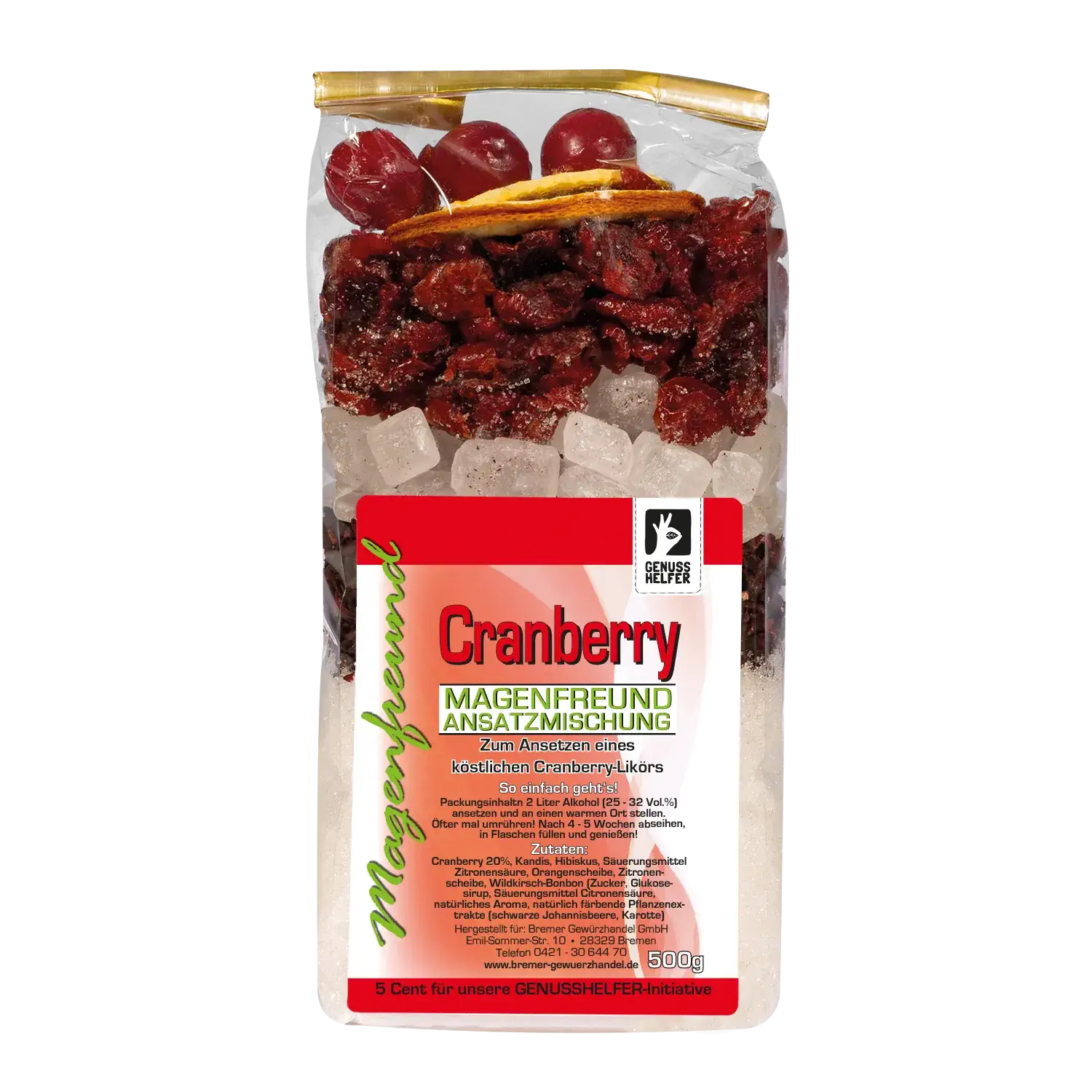 Magenfreund Ansatzmischung Cranberry Cranberry-Ansatzmischung in einem Beutel