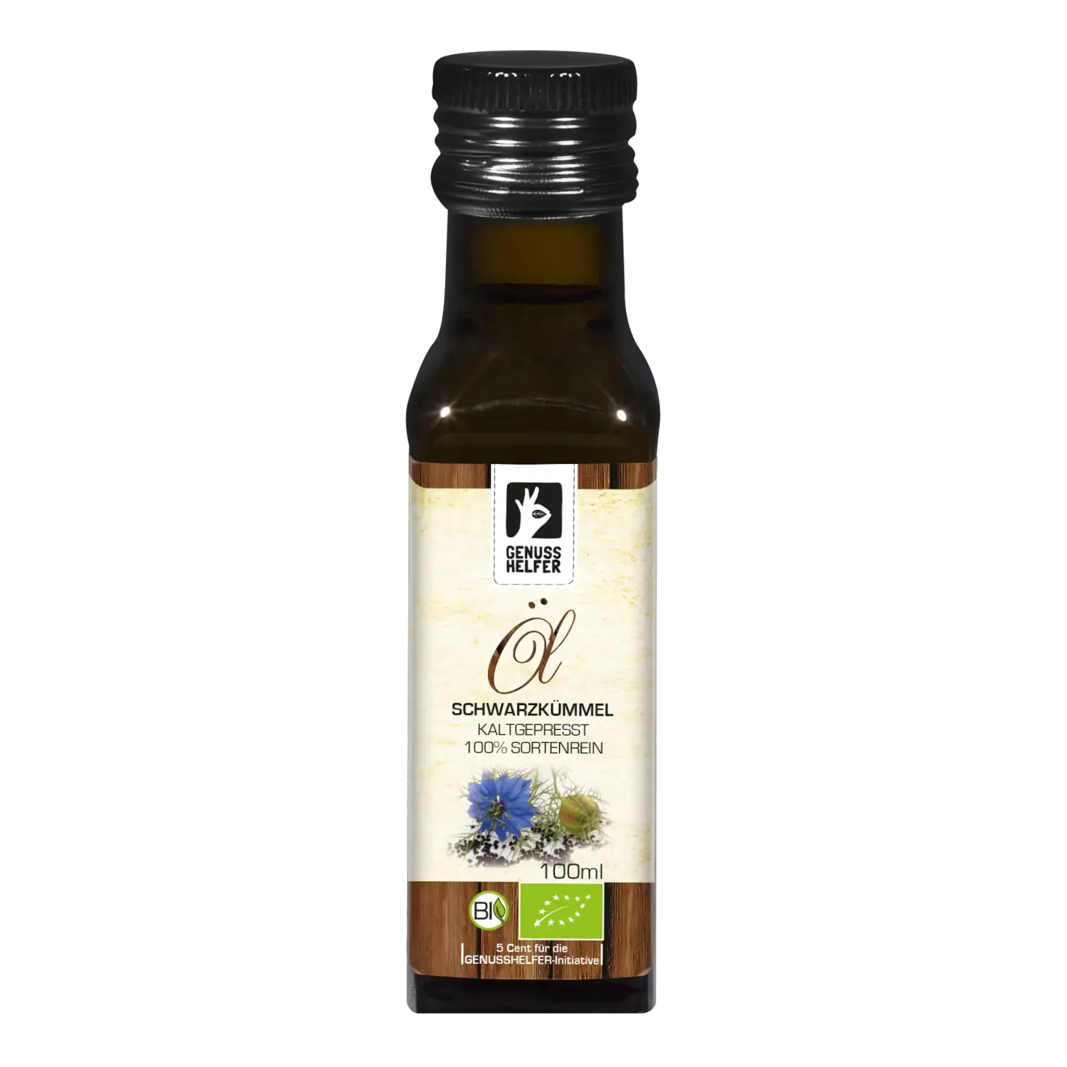 Schwarzkümmelöl BIO, kaltgepresst Schwarzkümmelöl in einer 100 ml Flasche