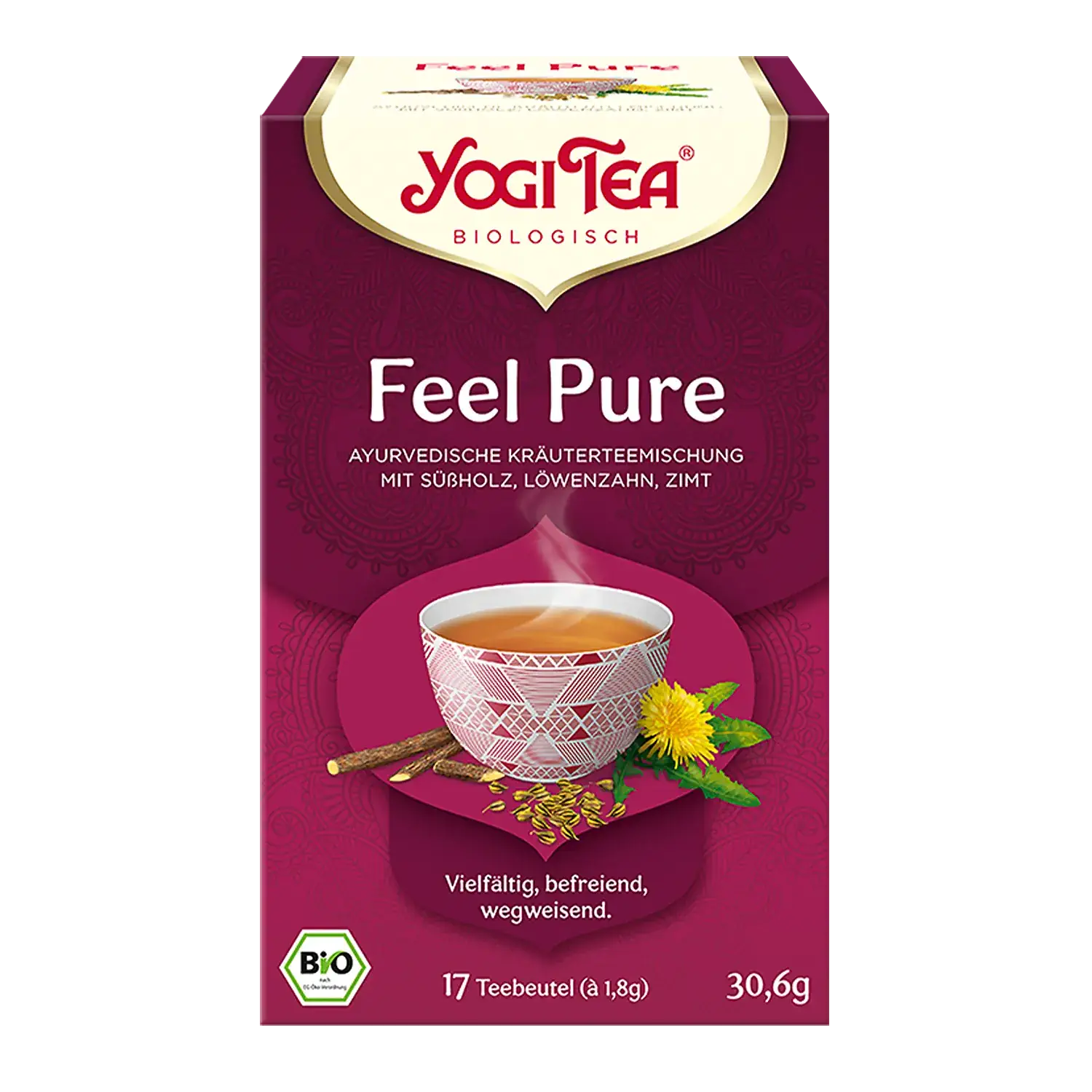 YOGI TEA® Feel Pure, BIO Yogi Tea „Feel Pure“ – Pappschachtel mit Teebeuteln