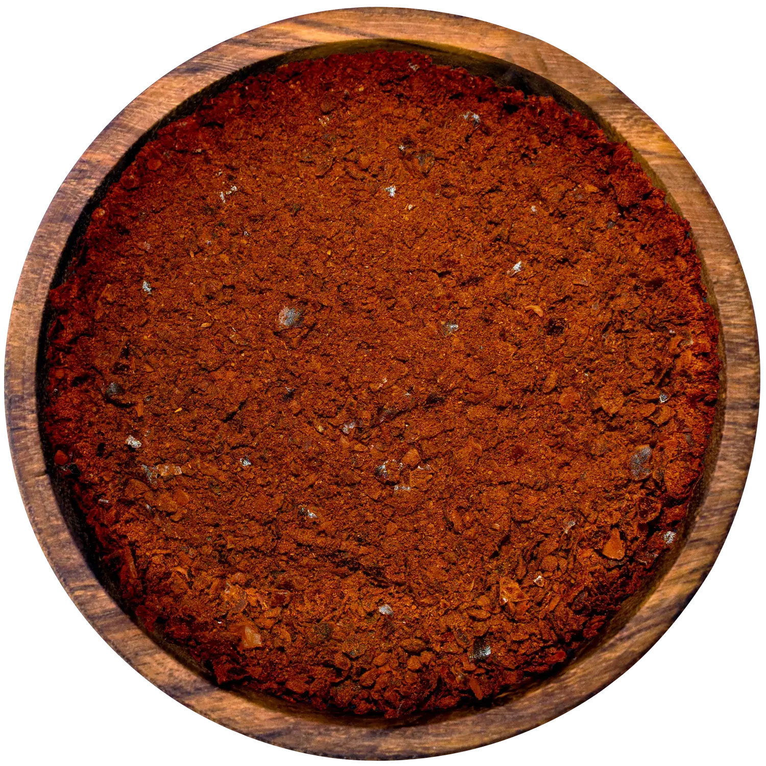 Pul Biber Gewürz Vorderansicht eines Beutels mit gemahlenem Pul Biber