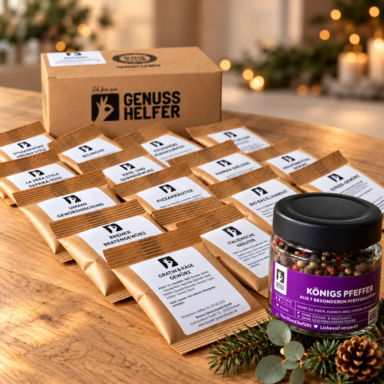 Adventskalender-Set Gewürze, 24 Teile, zum Selbstbefüllen