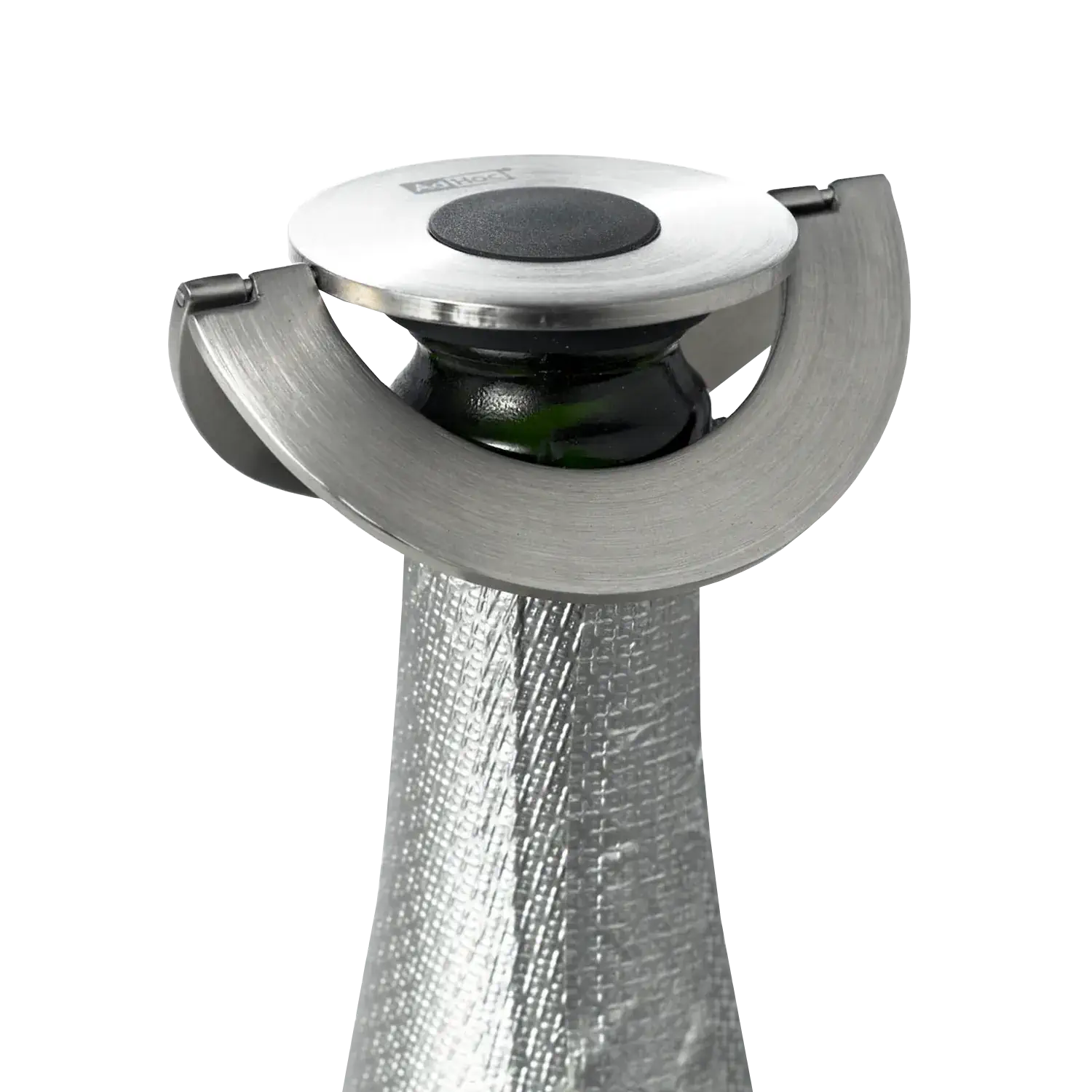 AdHoc Flaschenverschluss CHAMP, Edelstahl CHAMP Sekt- und Champagnerverschluss – Draufsicht