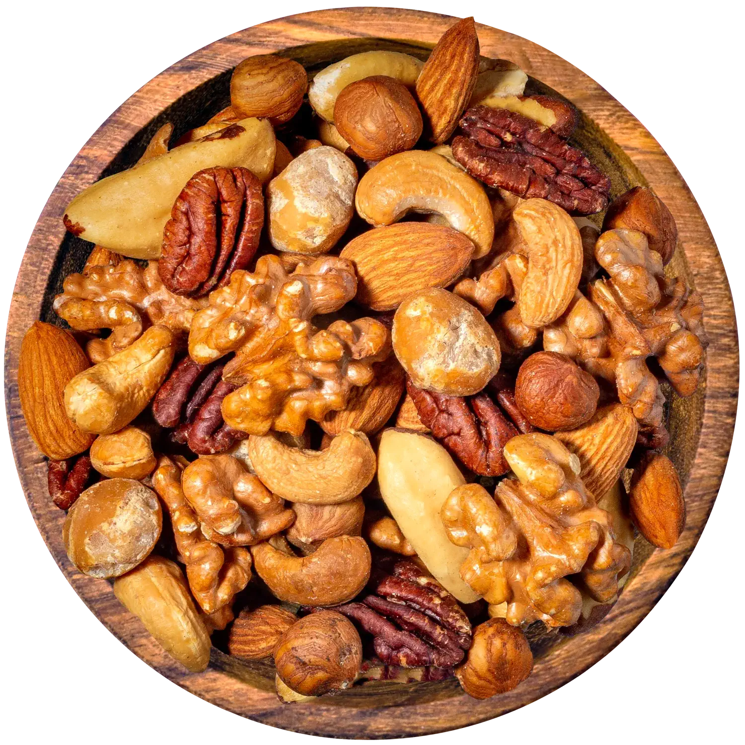 Edelnuss Mischung, geröstet Vorderansicht eines Beutels mit Edelnussmischung „Roasted Premium Selektion“