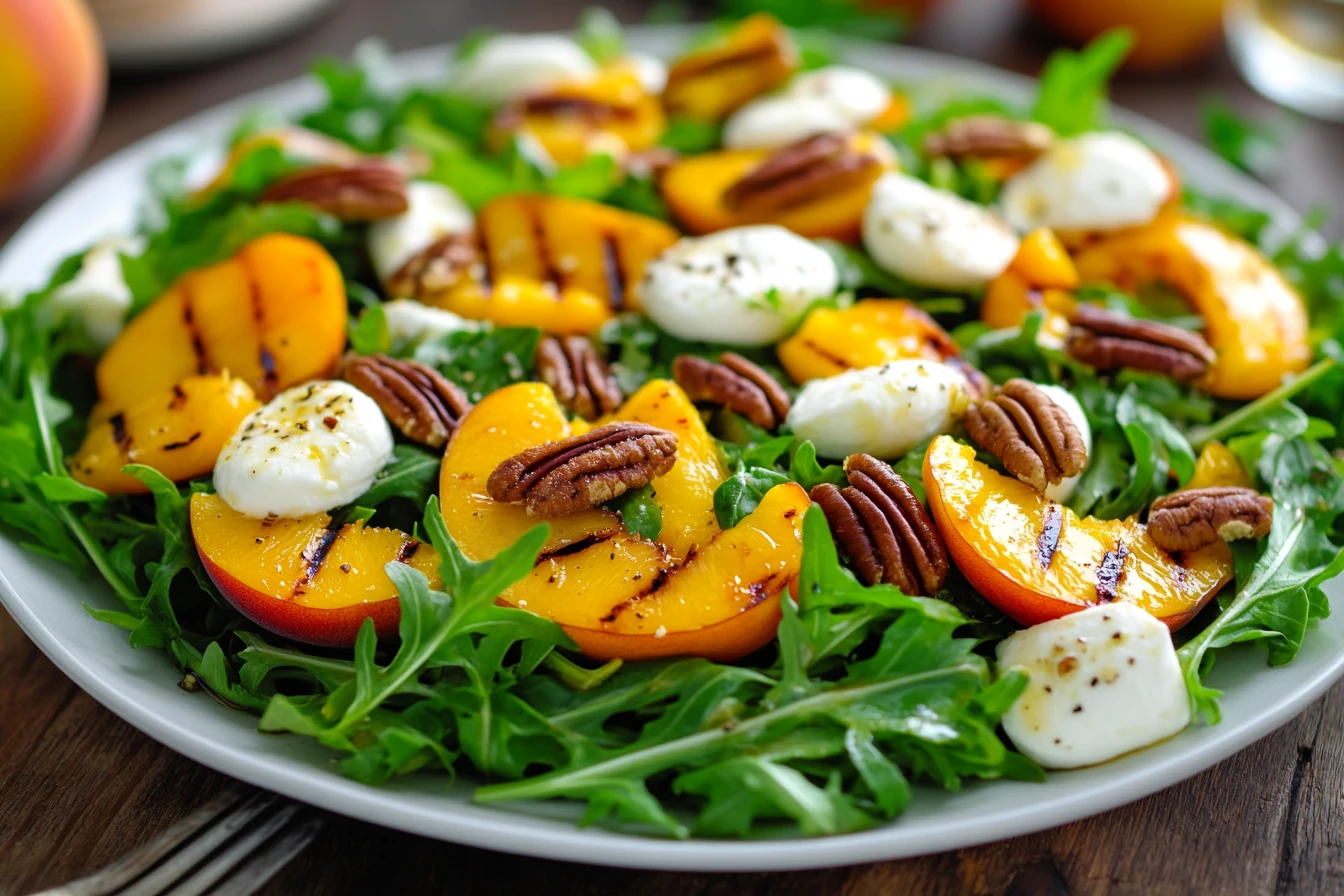 Salat mit Pfirsich Salat mit Pfirsich