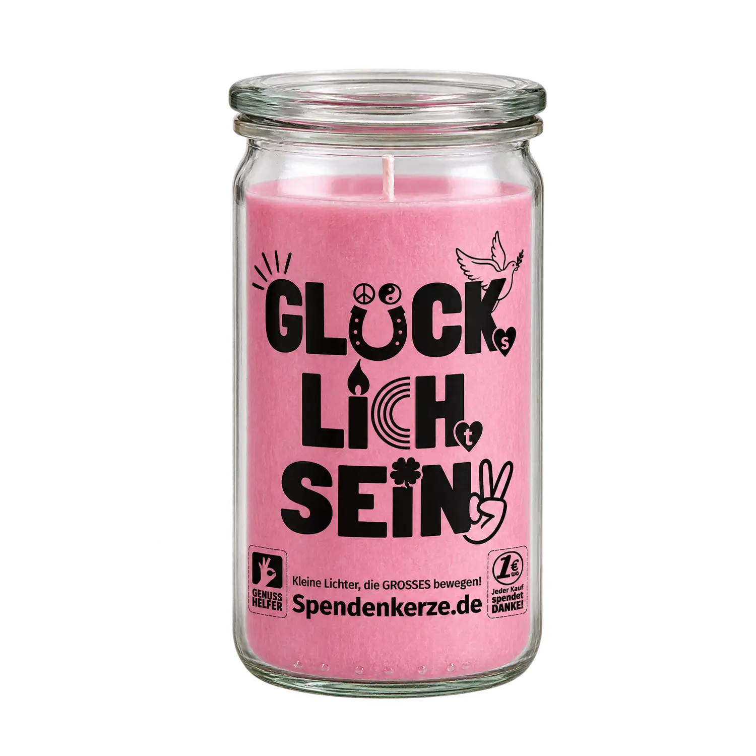 Spendenkerze Pfirsich - RosenblÃ¼te