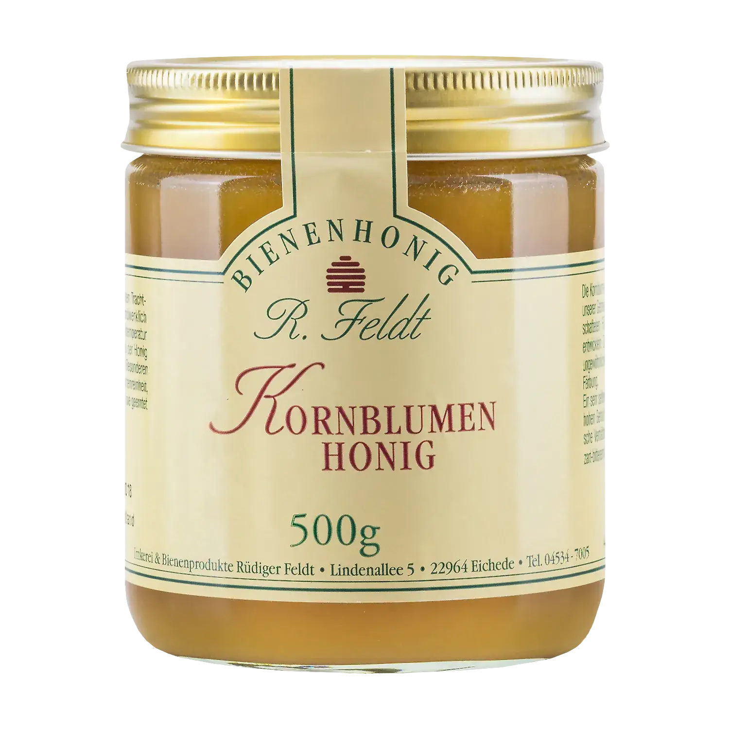 Kornblumen Honig Kornblumenhonig in einem Glas