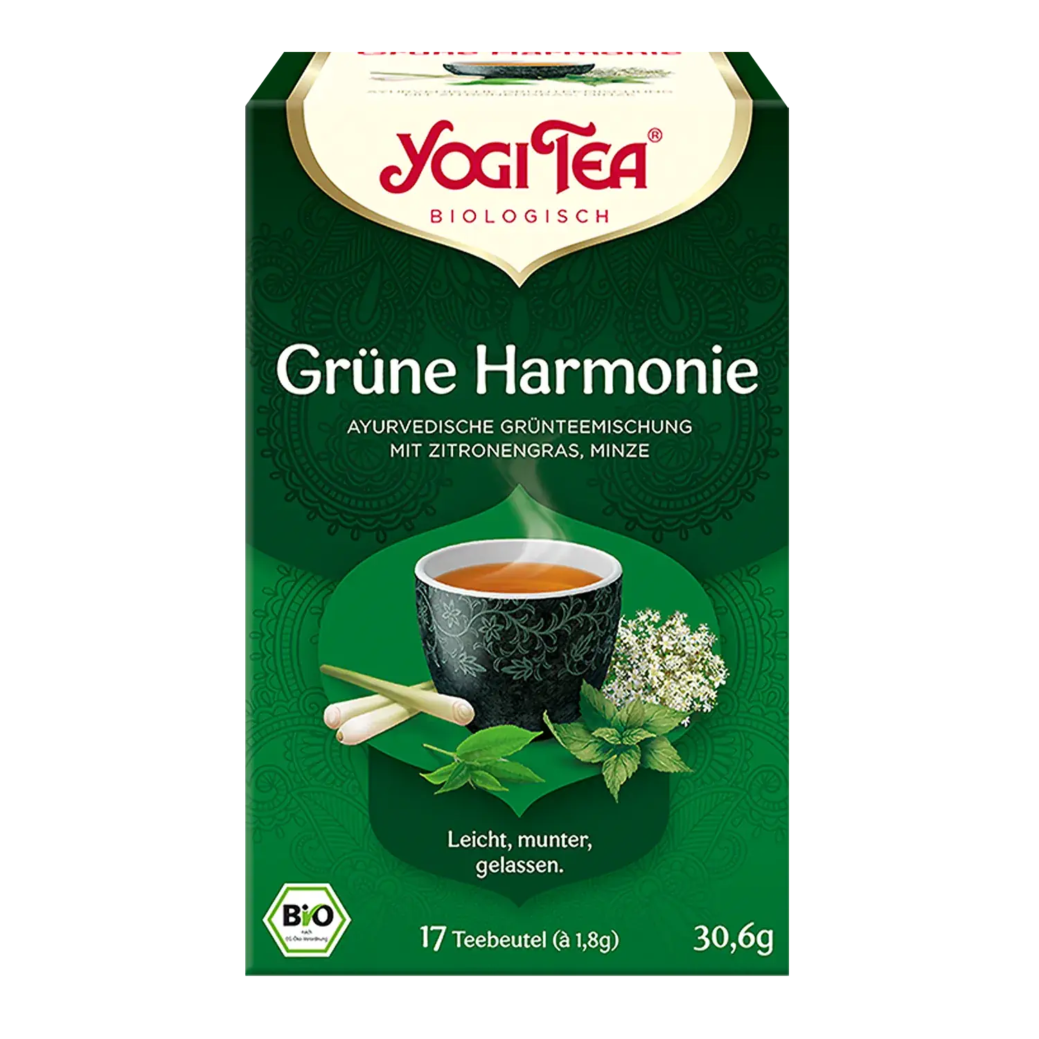 YOGI TEA® Grüne Harmonie, BIO Yogi Tea „Grüne Harmonie“ – Pappschachtel mit Teebeuteln