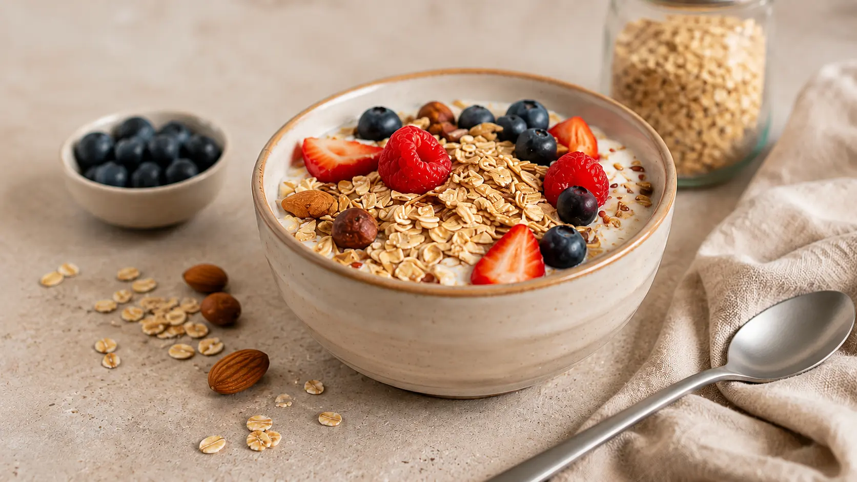 Müsli Granola Kategorie Moodbild Müslischale