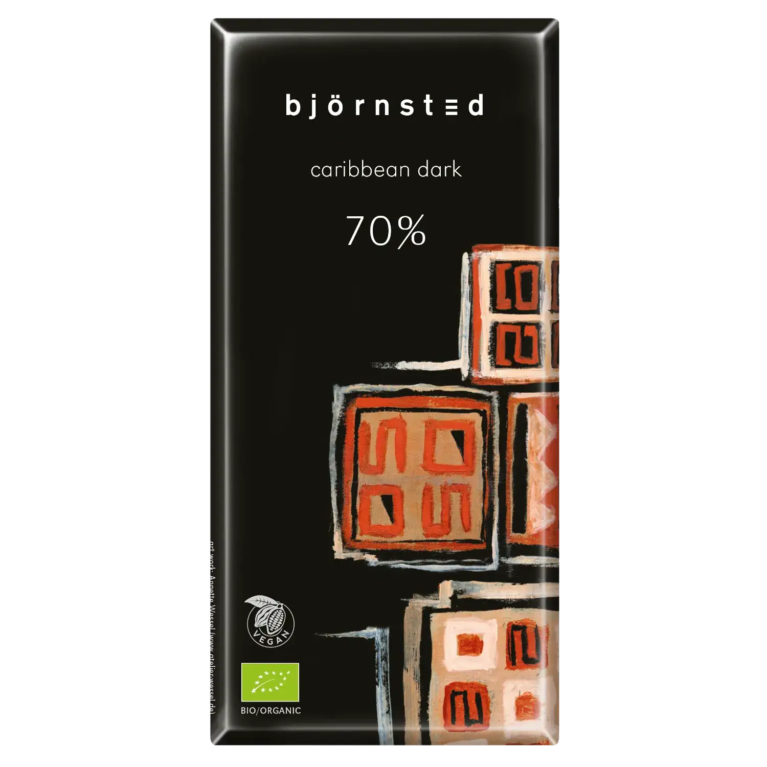 Björnsted Bio Ecuador-Caribbean dark 70% Edelbitter Bio-Schokolade „Ecuador Caribbean Dark“ von Bjoernsted