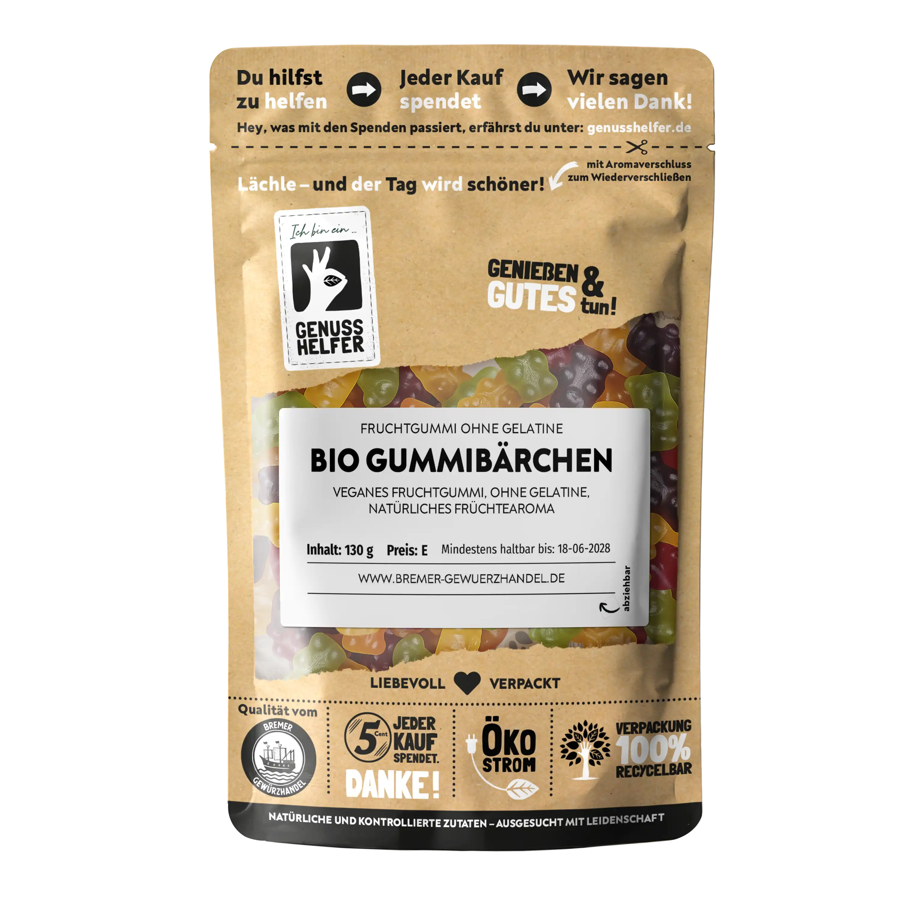 Gummibärchen BIO, Fruchtgummi vegan