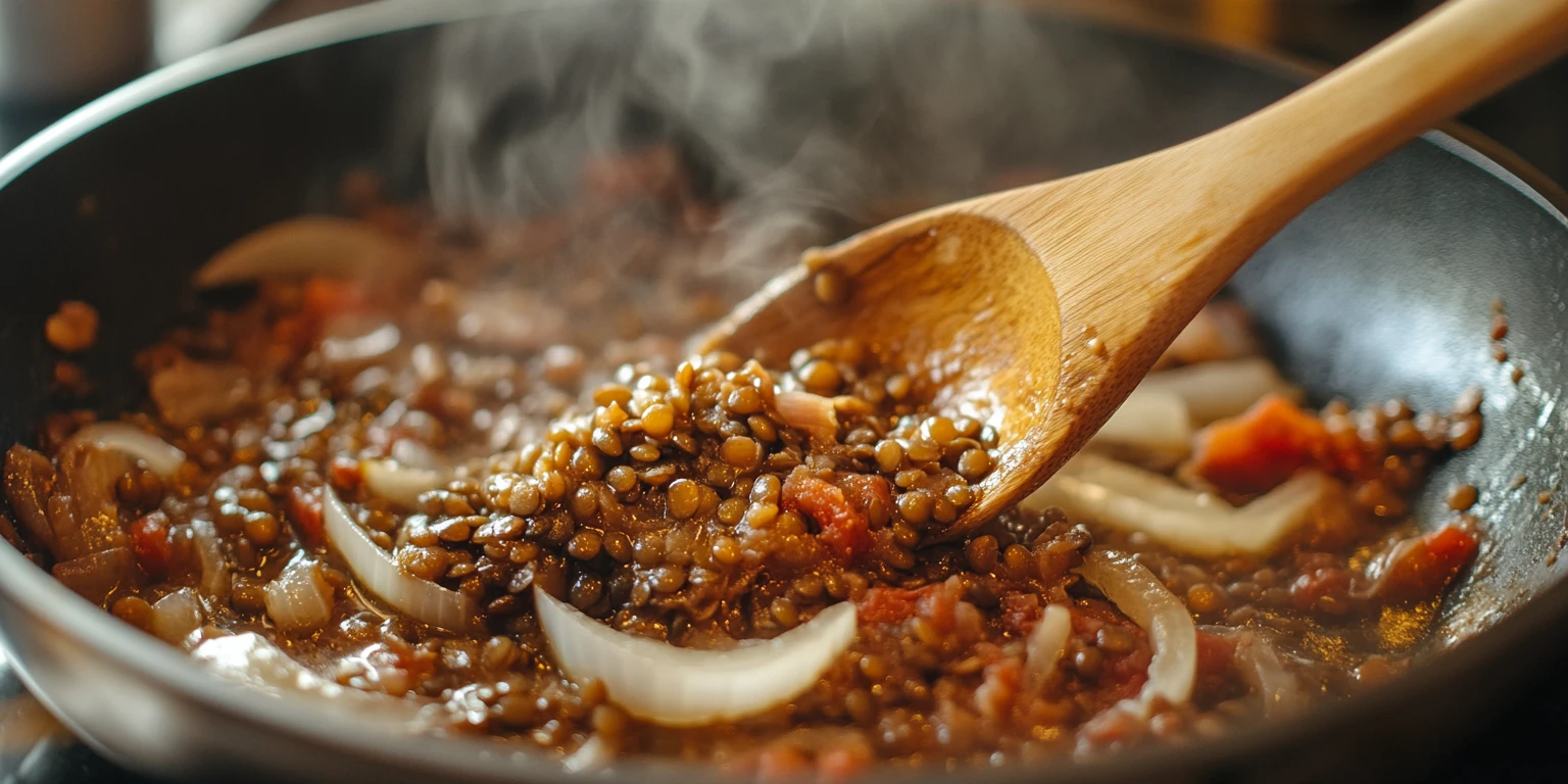 Linsen-Bulgur-Gericht mit ganzem Kreuzkümmel abgeschmeckt