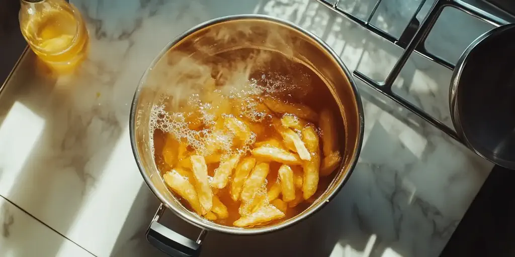 Frittierte Speisen in stilvoller Kachelansicht