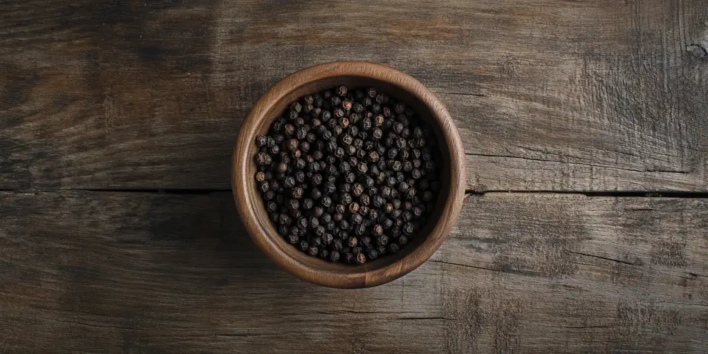 Pfeffergewürz dekorativ in Kacheloptik präsentiert