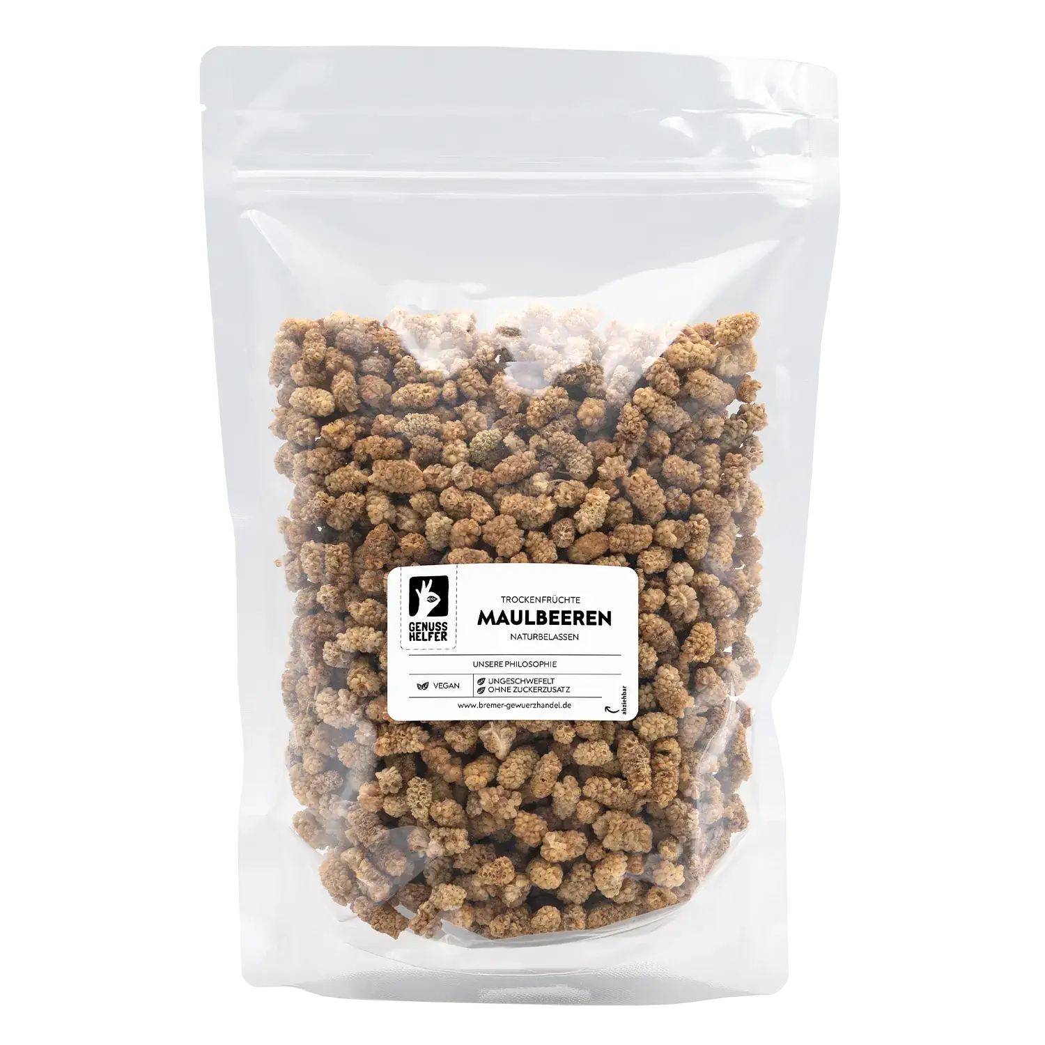 Großgebinde-Beutel mit getrockneten Maulbeeren, 900 g
