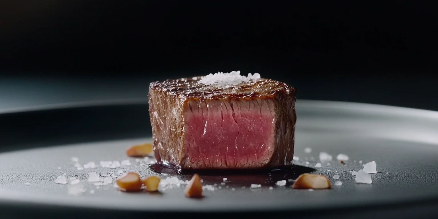 Steak mit grobem Naturkristallsalz im Himalaya-Style gewürzt