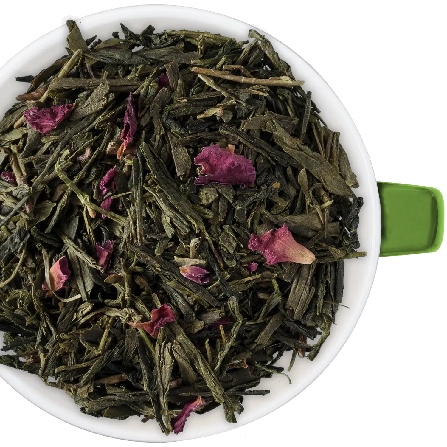 China Sencha Rose Vorderansicht eines Beutels mit China Sencha Rose Grüntee