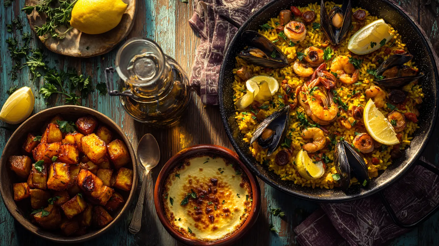 Ratgeber Länderküche Spanien Gerichte Creme Catalana Paella Moodbild