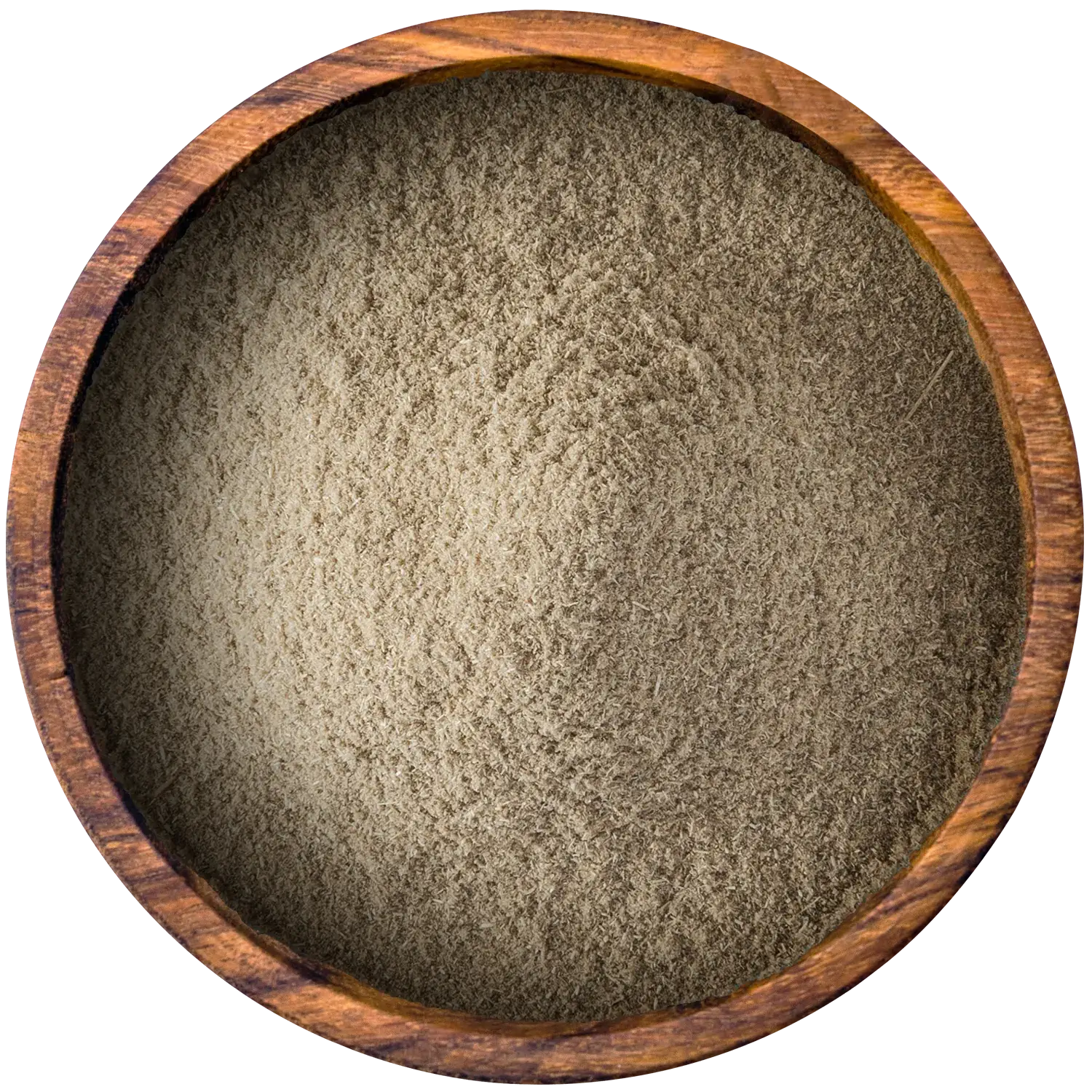 Gemahlener Beifuß in einer Holzschale