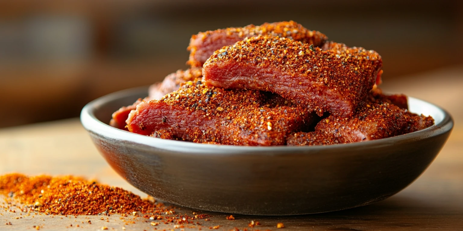 Fleisch mit Dry Rub „Fleisch Griller“ gemahlen gewürzt
